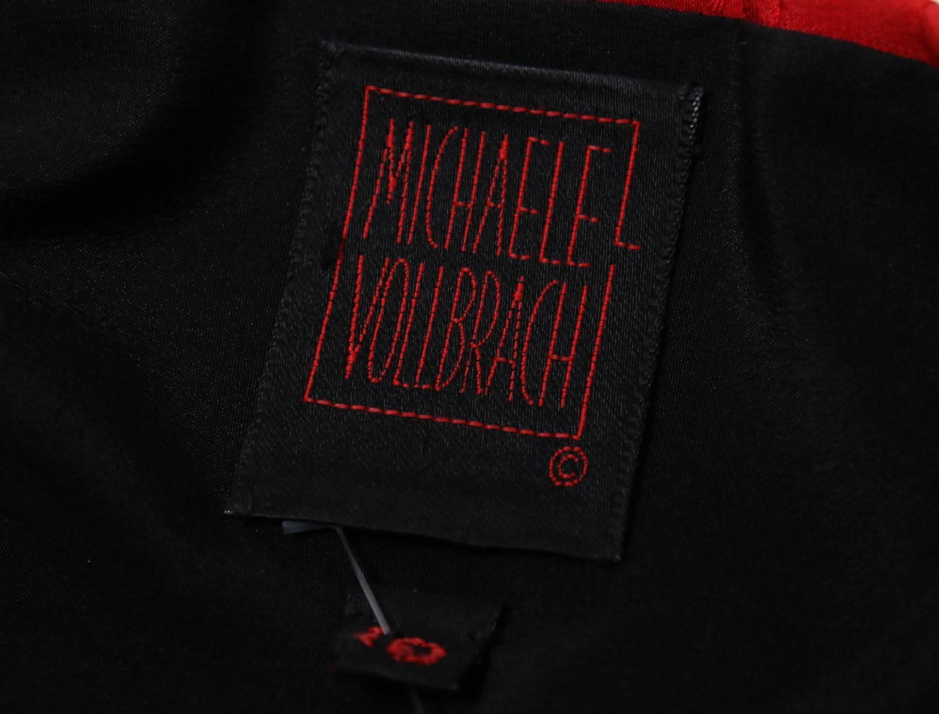 Women's Michaele Vollbracht Quilted Silk Tunic Caftan Dress Top w/Abstract Print