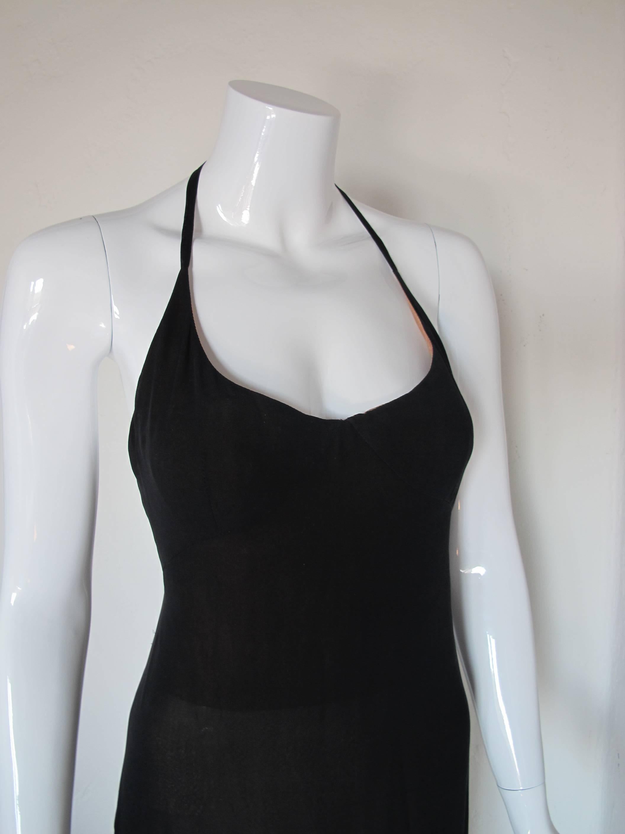 Vintage Pierre Balmain Haute Couture Black Silk Chiffon Evening Gown No.173.195 For Sale 1