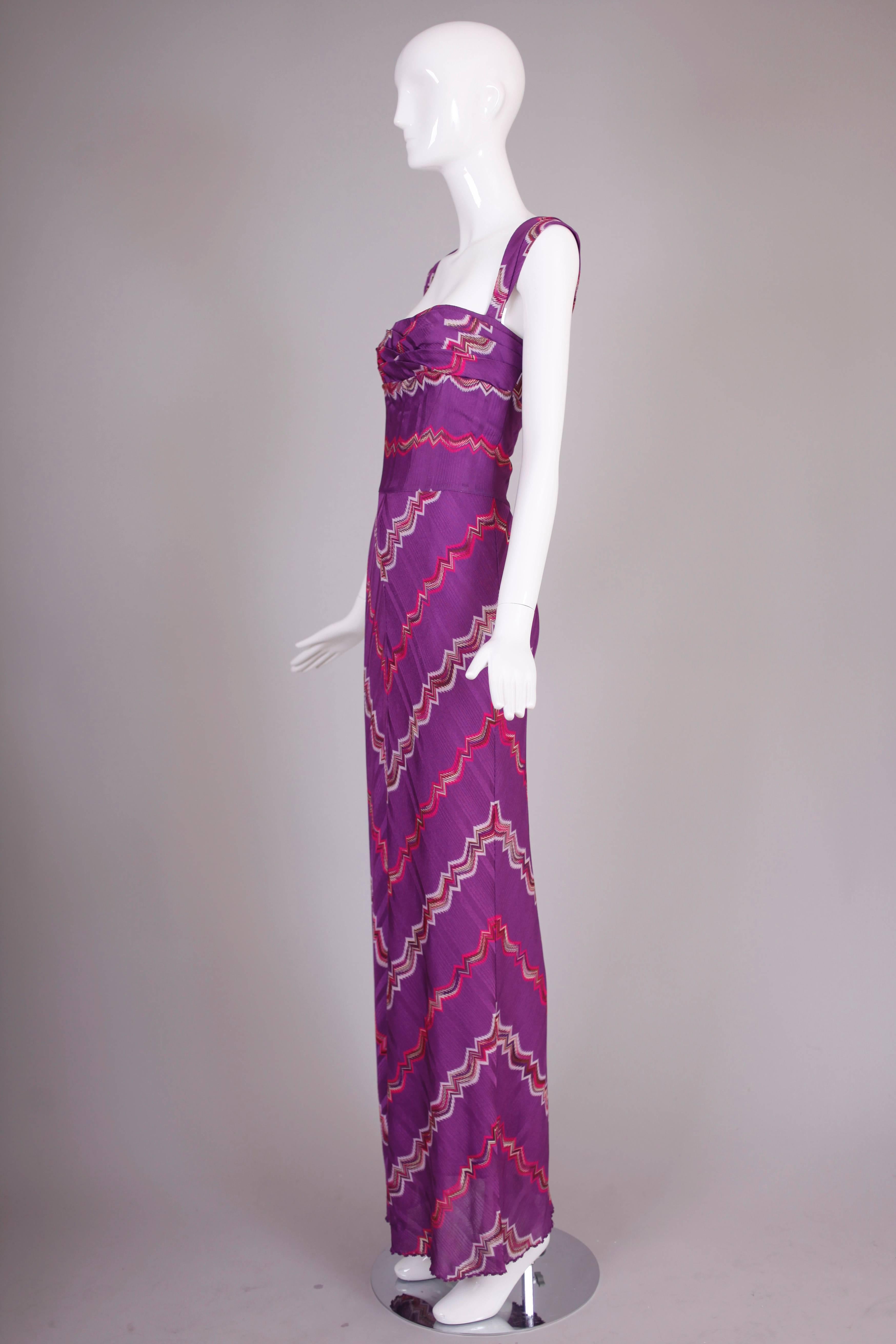 Women's Missoni Purple Decorative Chevron Stripe Summer Dress