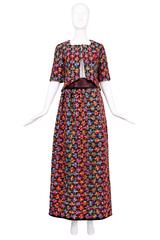 1970s Giorgio di Sant'Angelo Multicolored Embroidered Patterned Velvet Ensemble