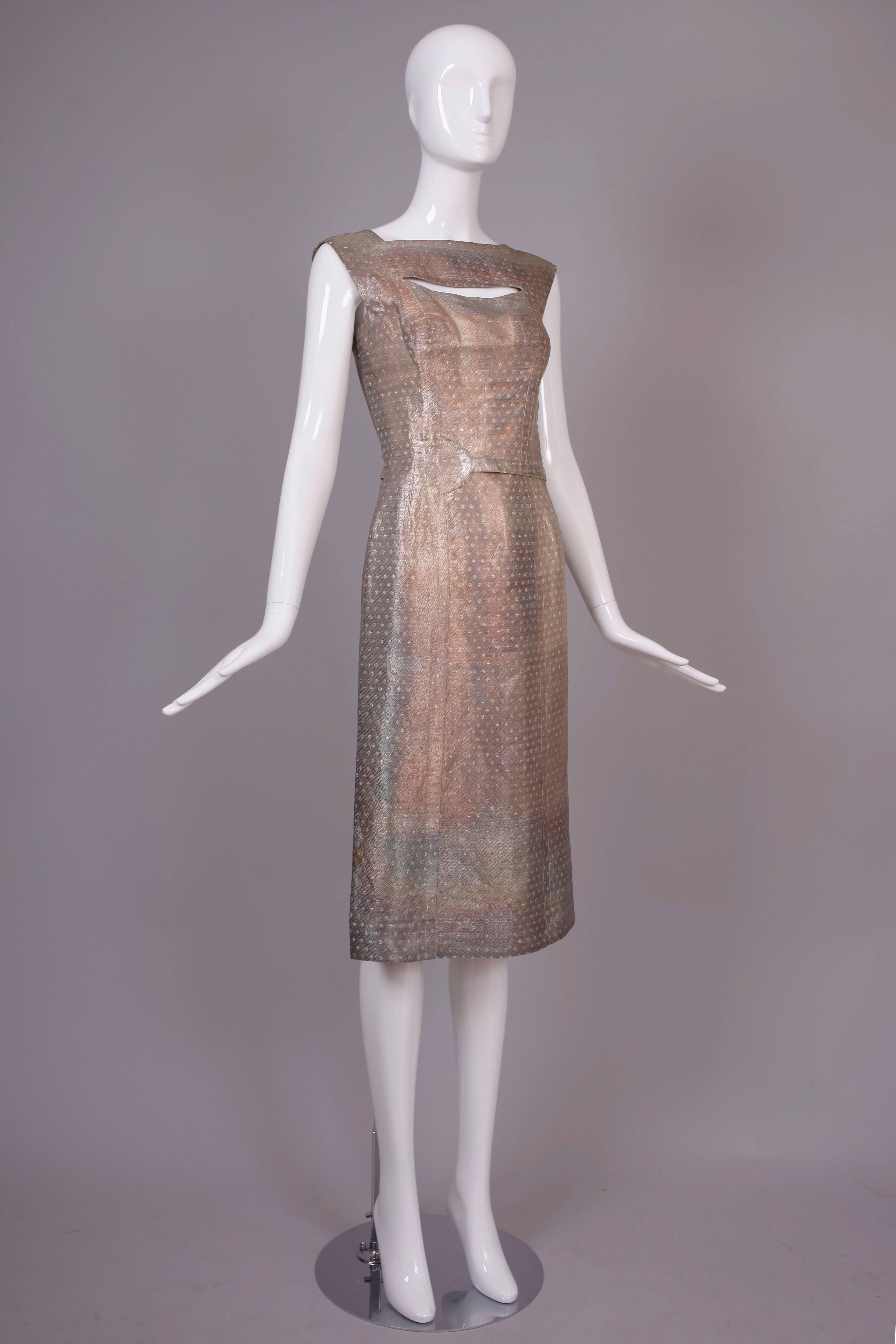 1960s Fontana Sisters Haute Couture Metallic Cocktail Dress For Sale at ...