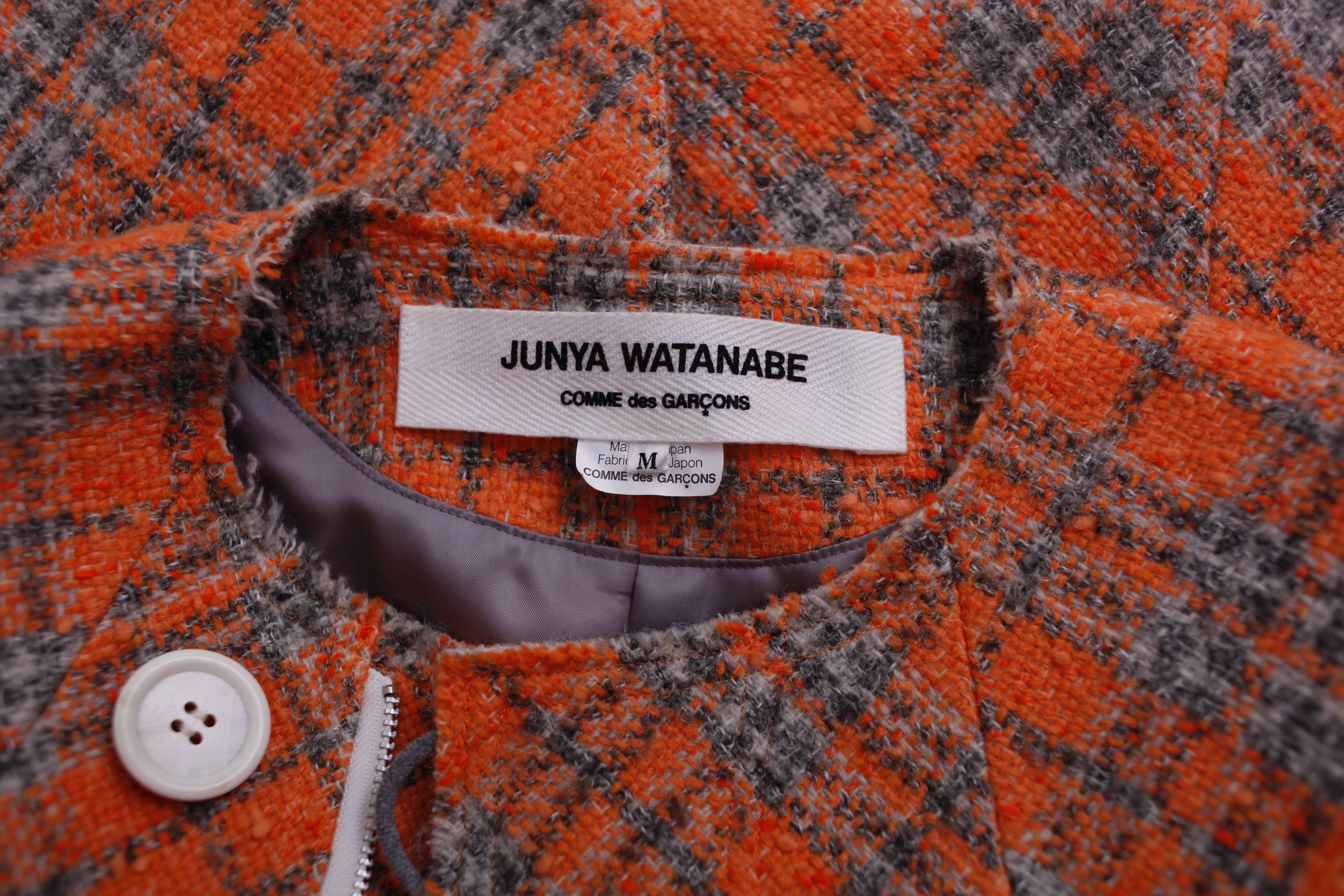 Women's 2013 Junya Watanabe for Comme des Garcons Plaid Wool Boucle Coat