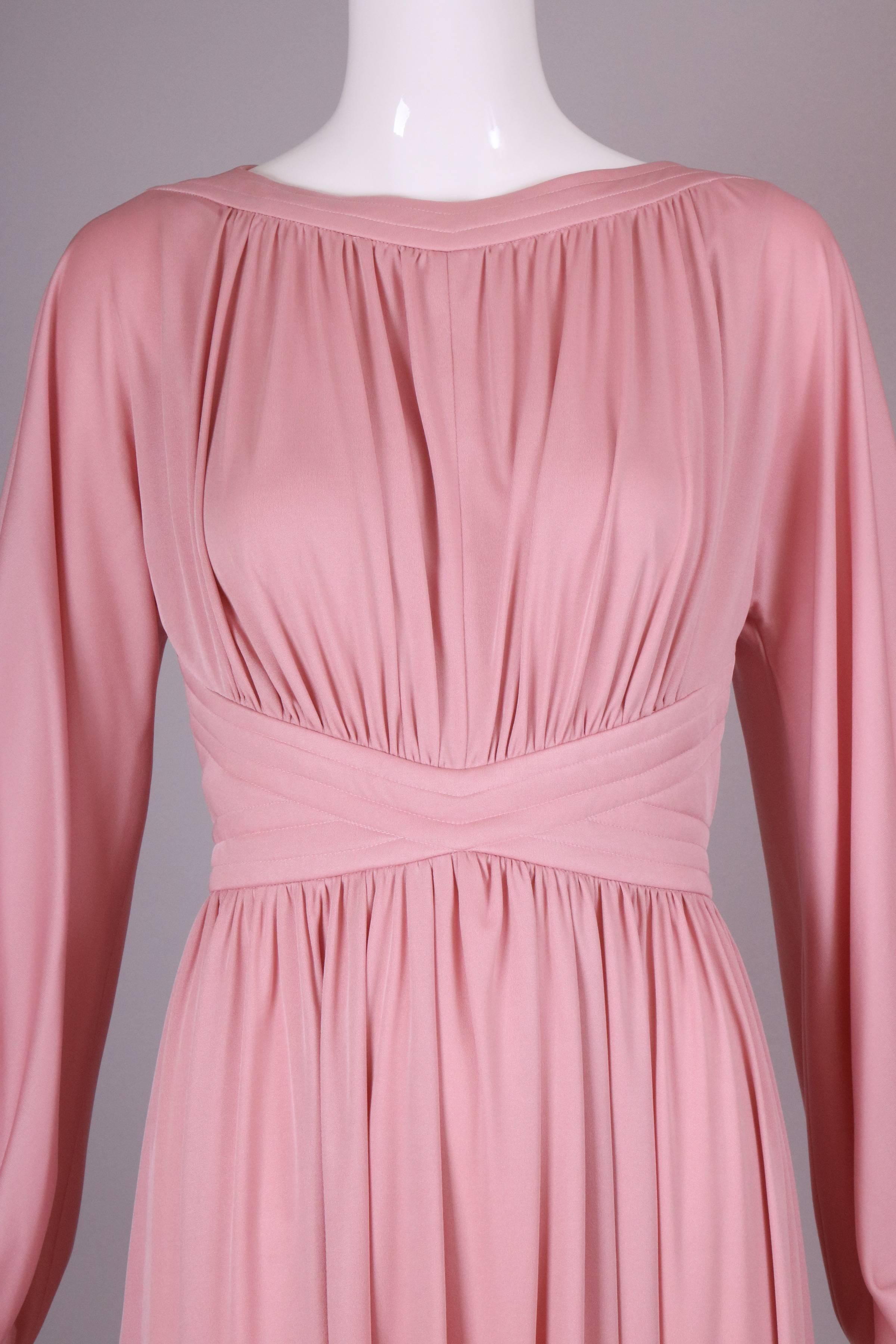 Donald Brooks Rose Pink Jersey Dress In Excellent Condition In Studio City, CA