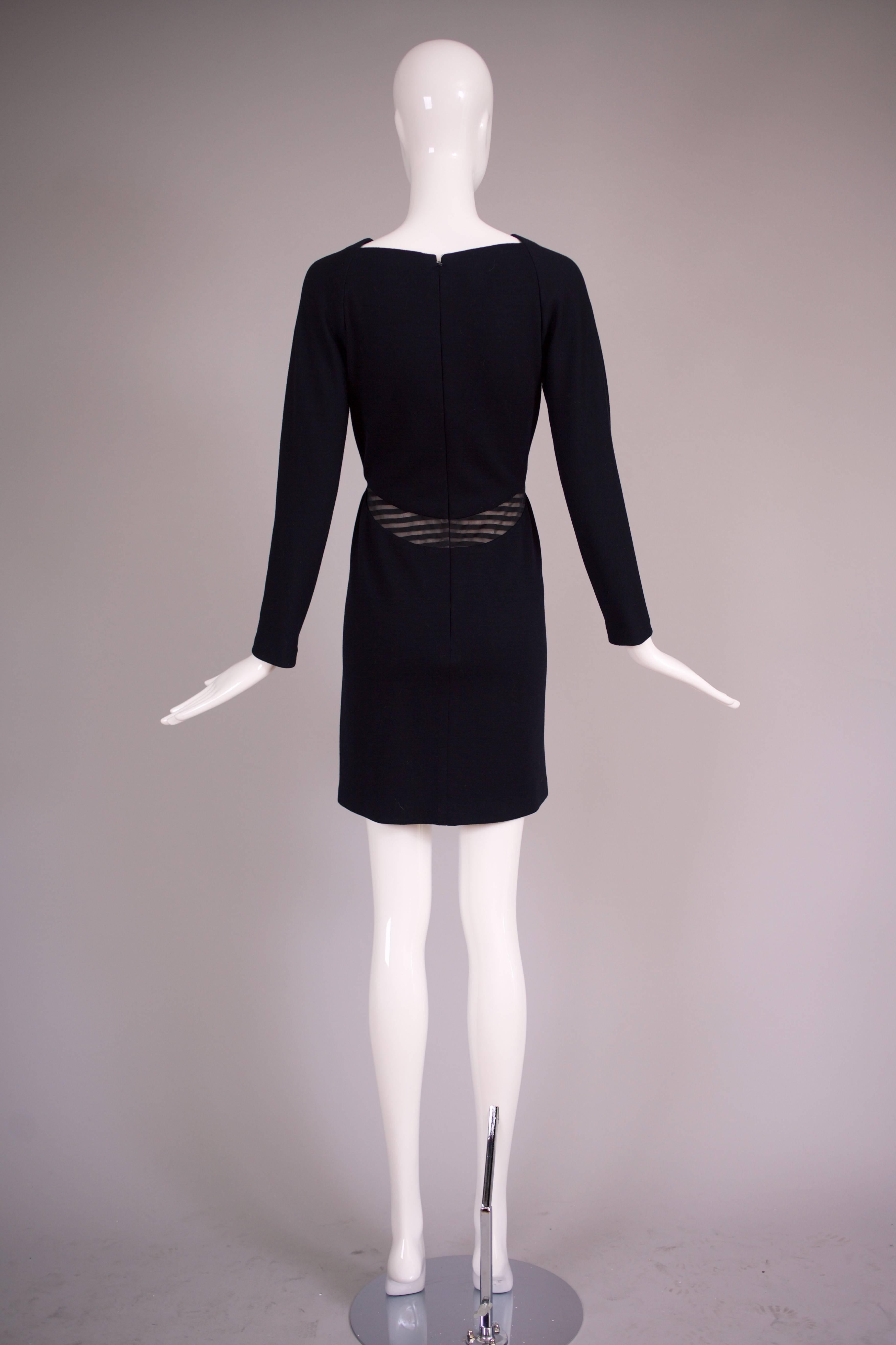 1990s Geoffrey Beene Little Black Dress w/Cutouts 2