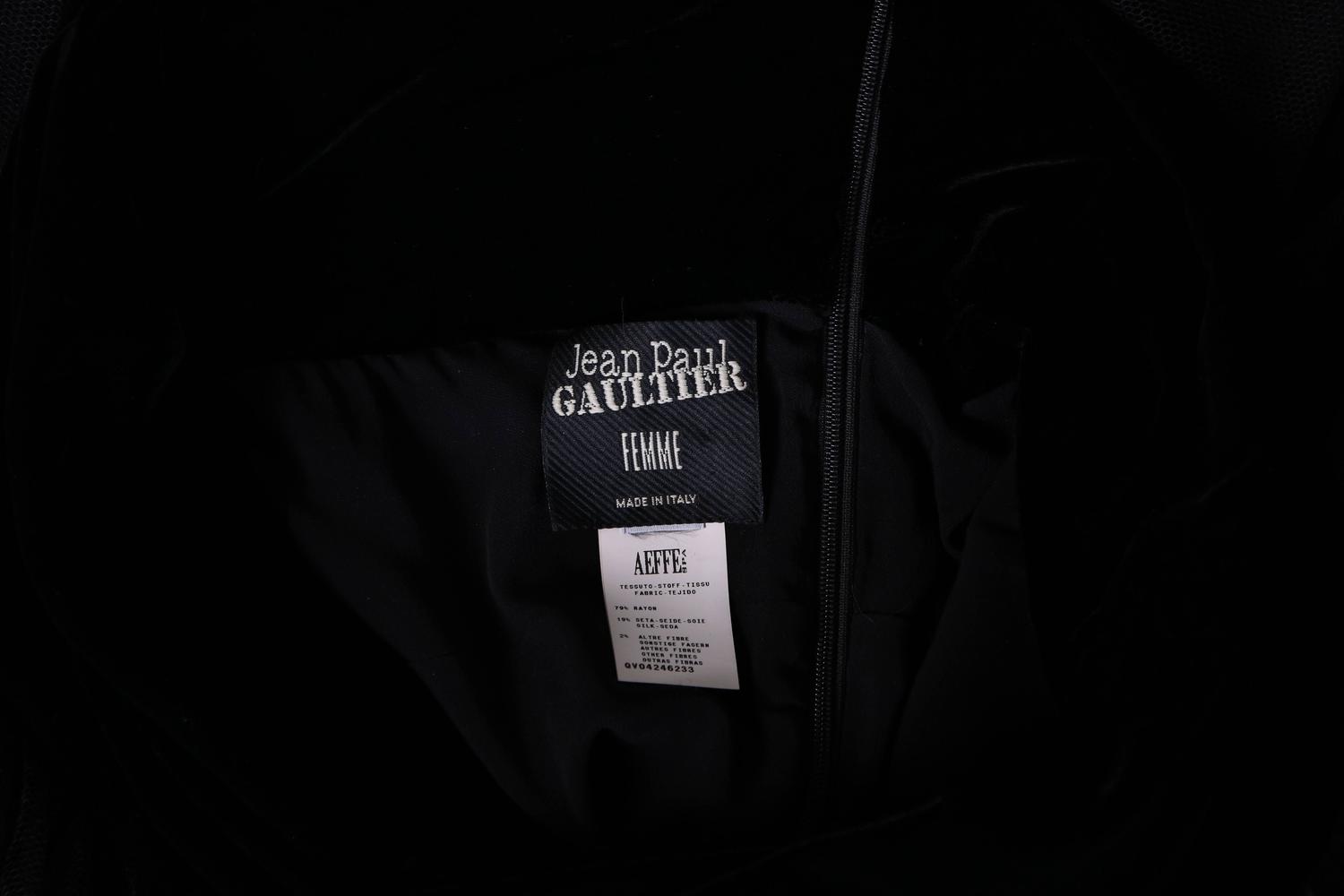 Jean Paul Gaultier Black Strapless Velvet and Tulle Evening Dress For ...