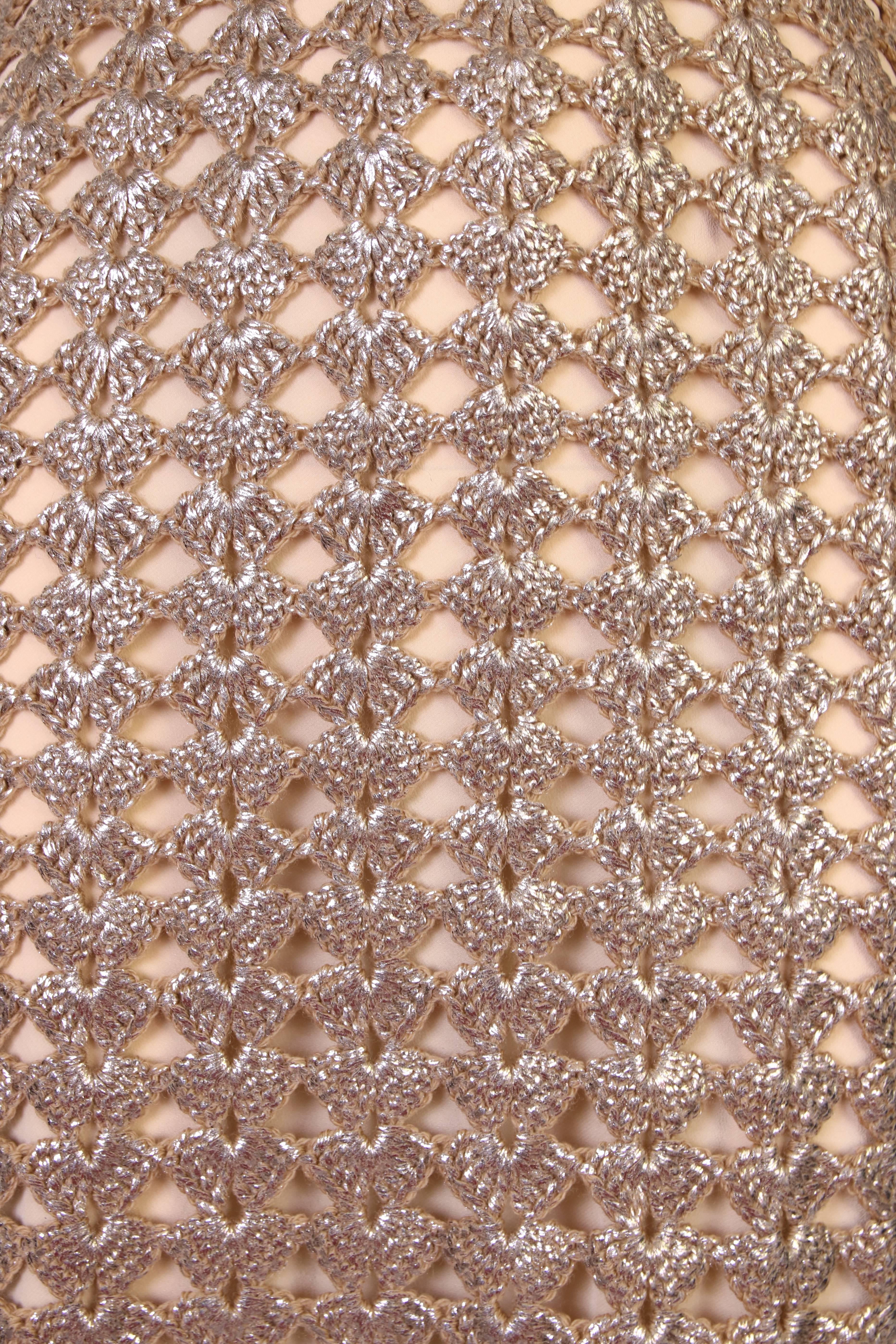 Women's Circa 2007 Prada Metallic Crochet Dress