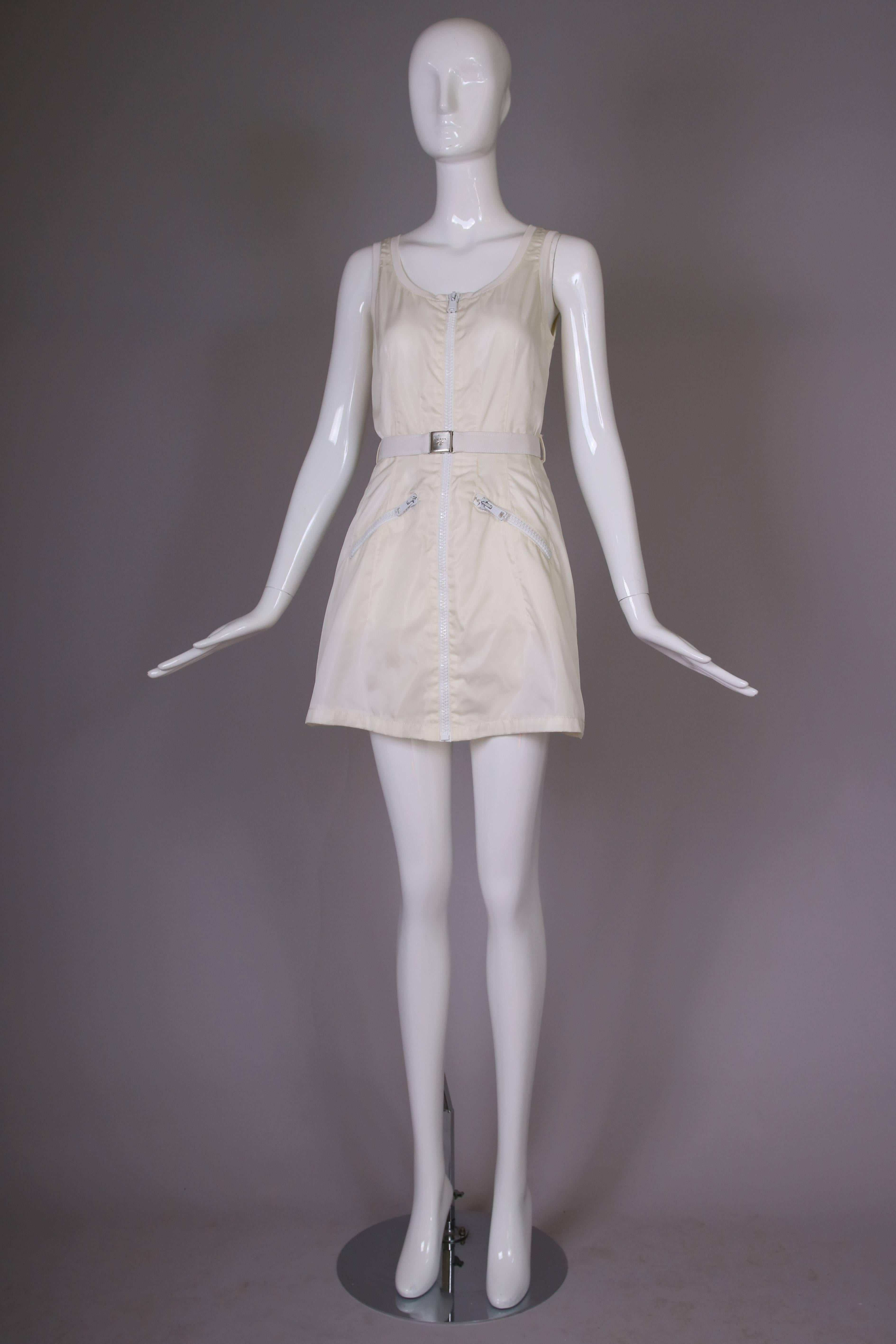 white prada mini dress