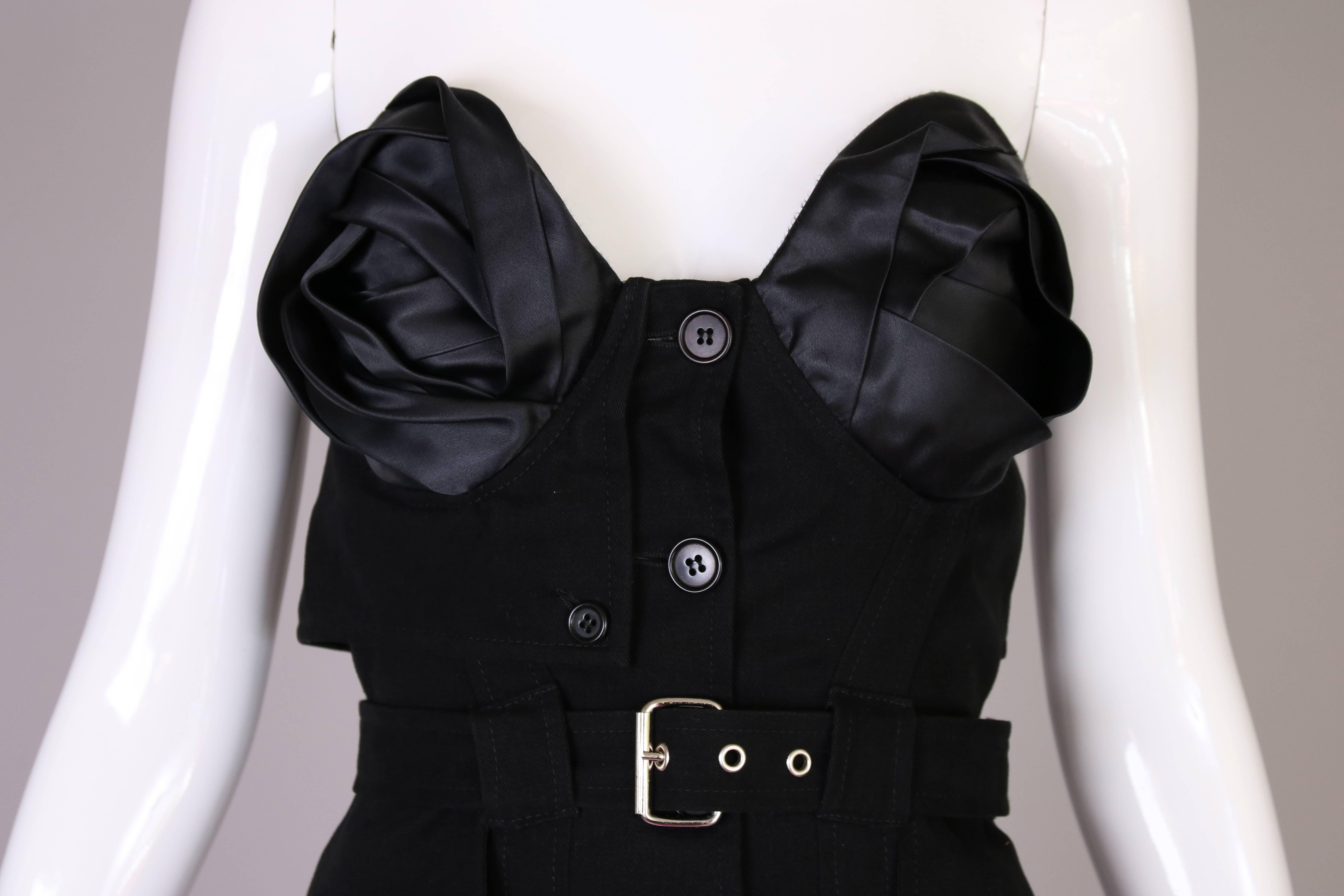 Women's Antonio Berardi Black Strapless Belted Mini Dress