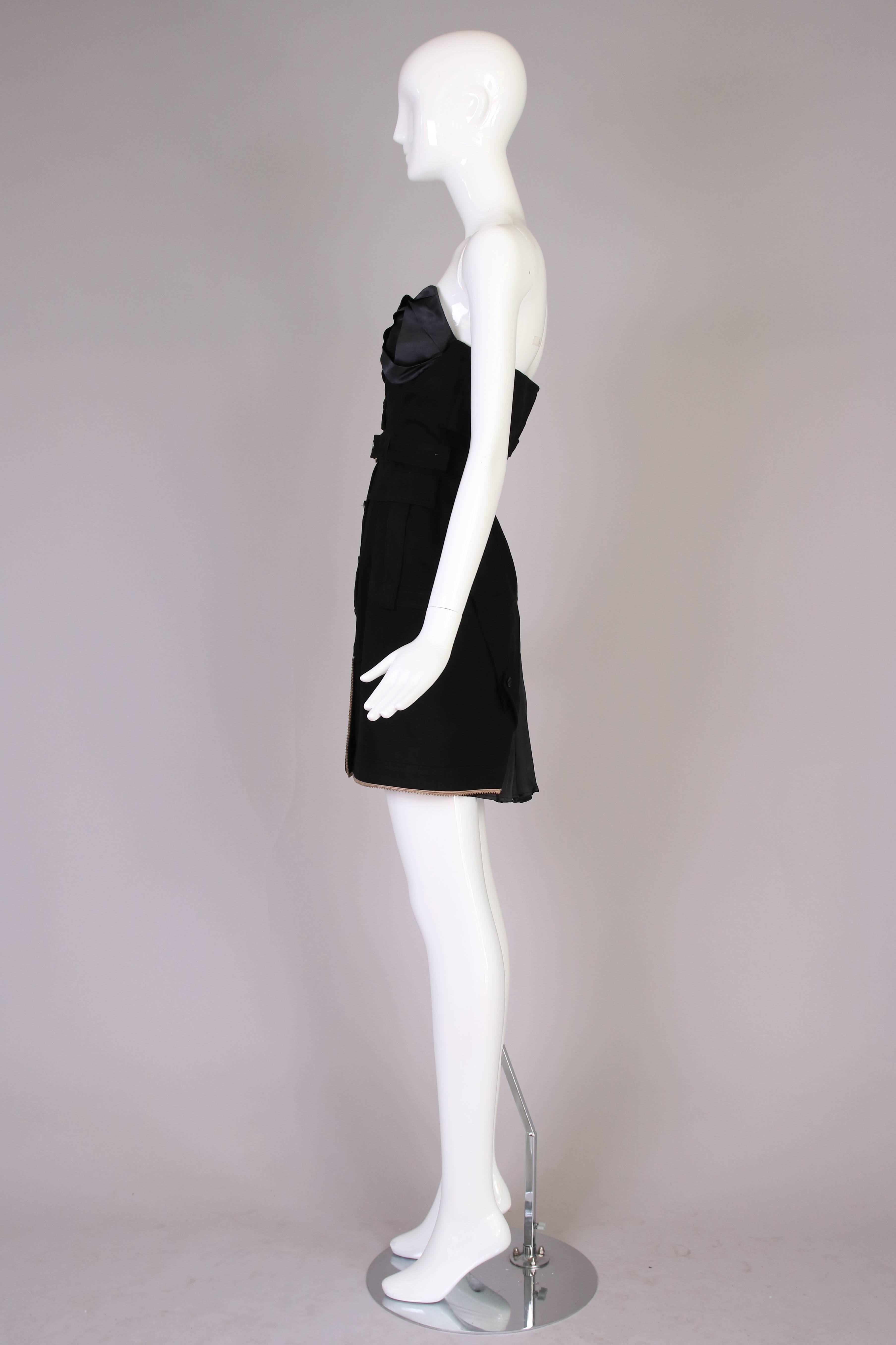 Antonio Berardi Black Strapless Belted Mini Dress 1