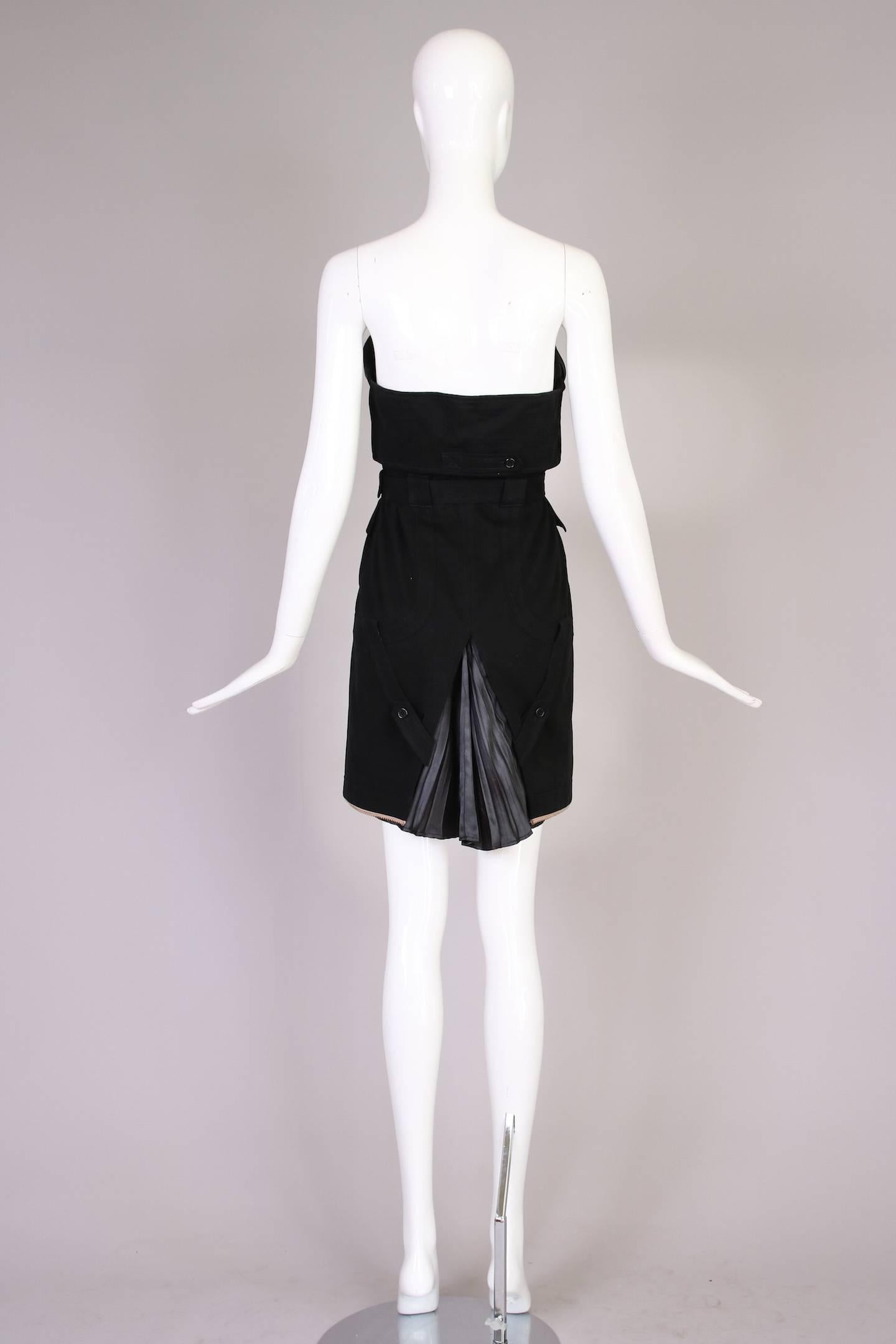 Antonio Berardi Black Strapless Belted Mini Dress 2
