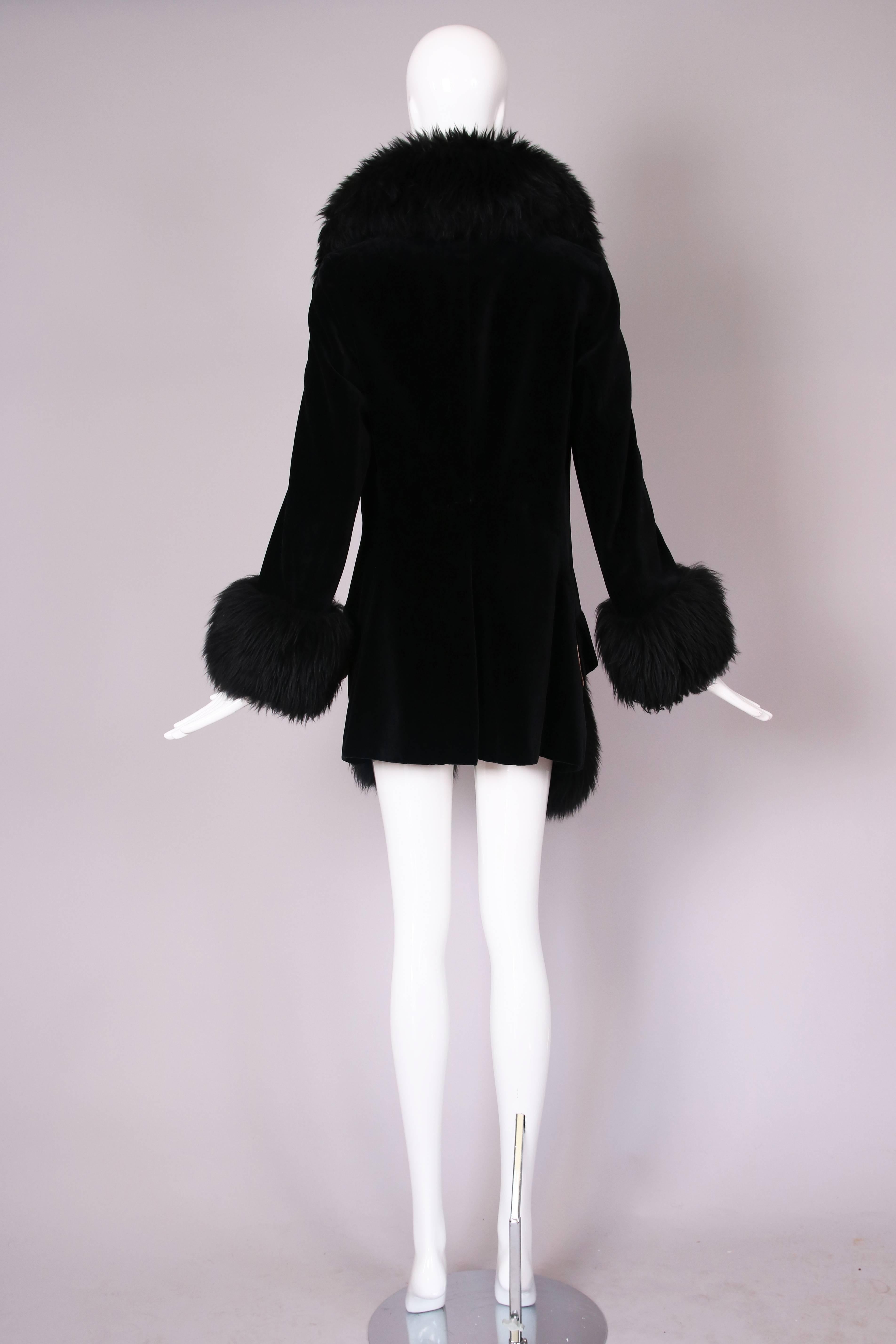 black fur trimmed coat