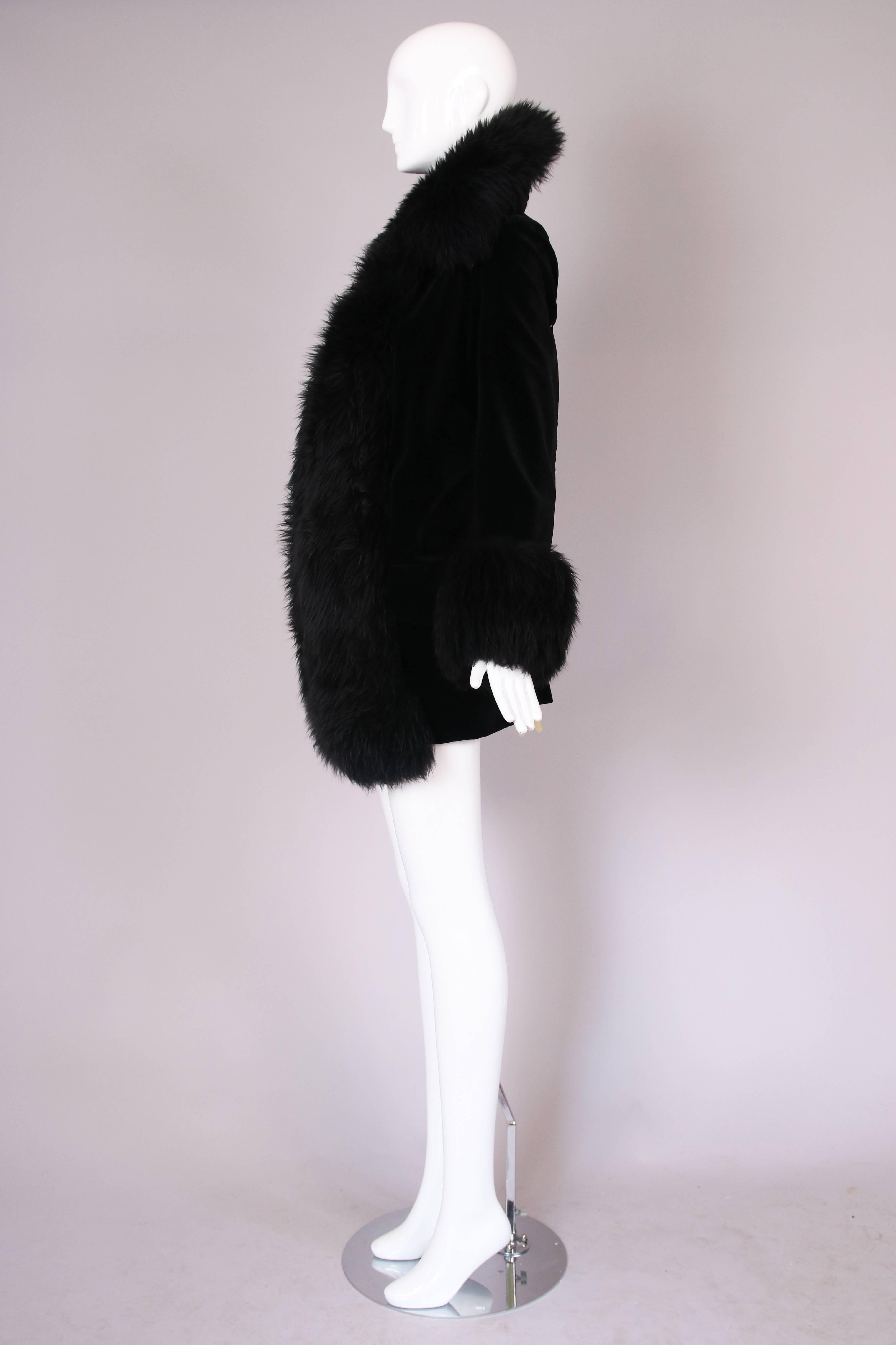 black fur trim coat