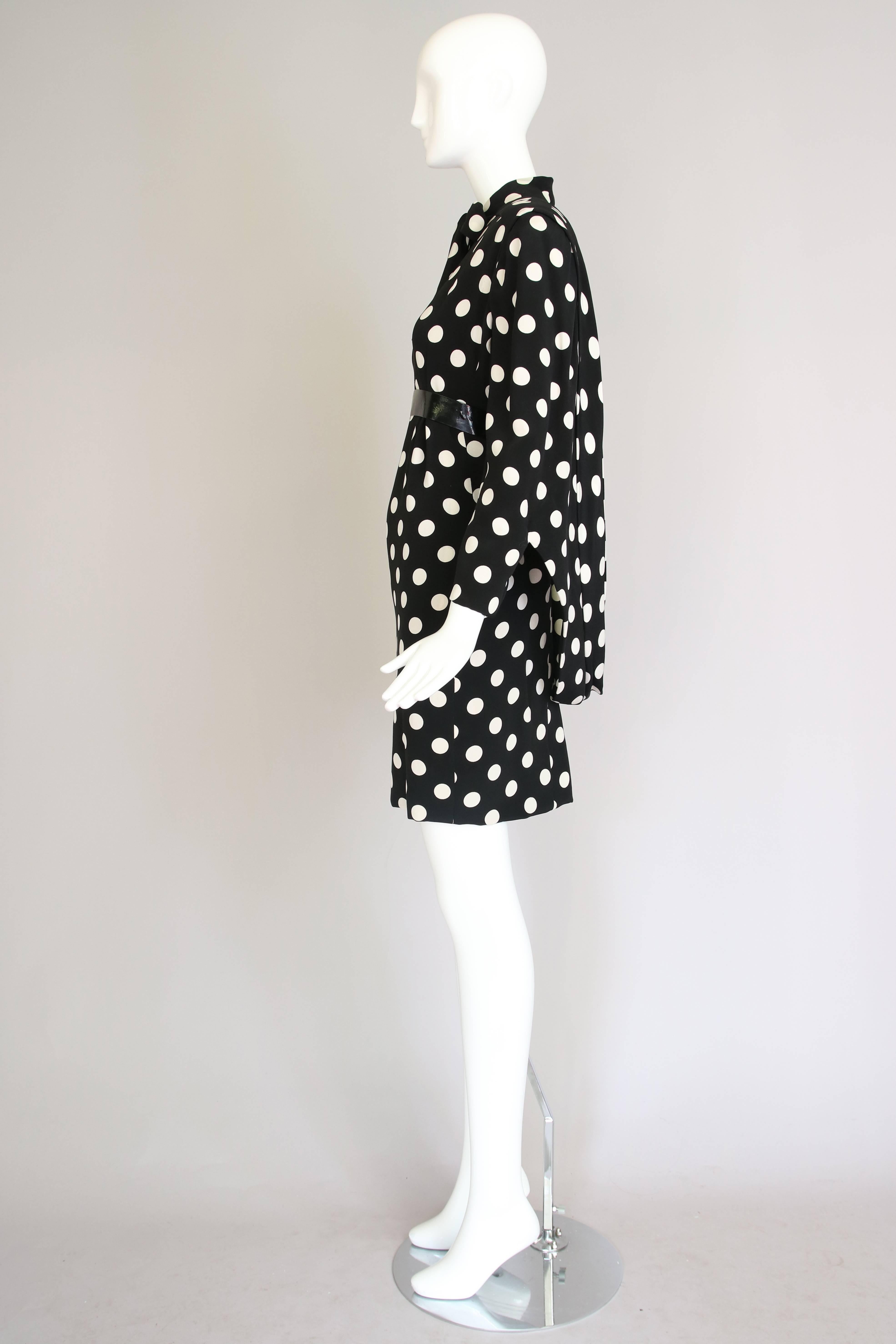 brown silk polka dot dress