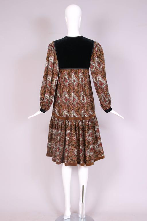 paisley peasant dress
