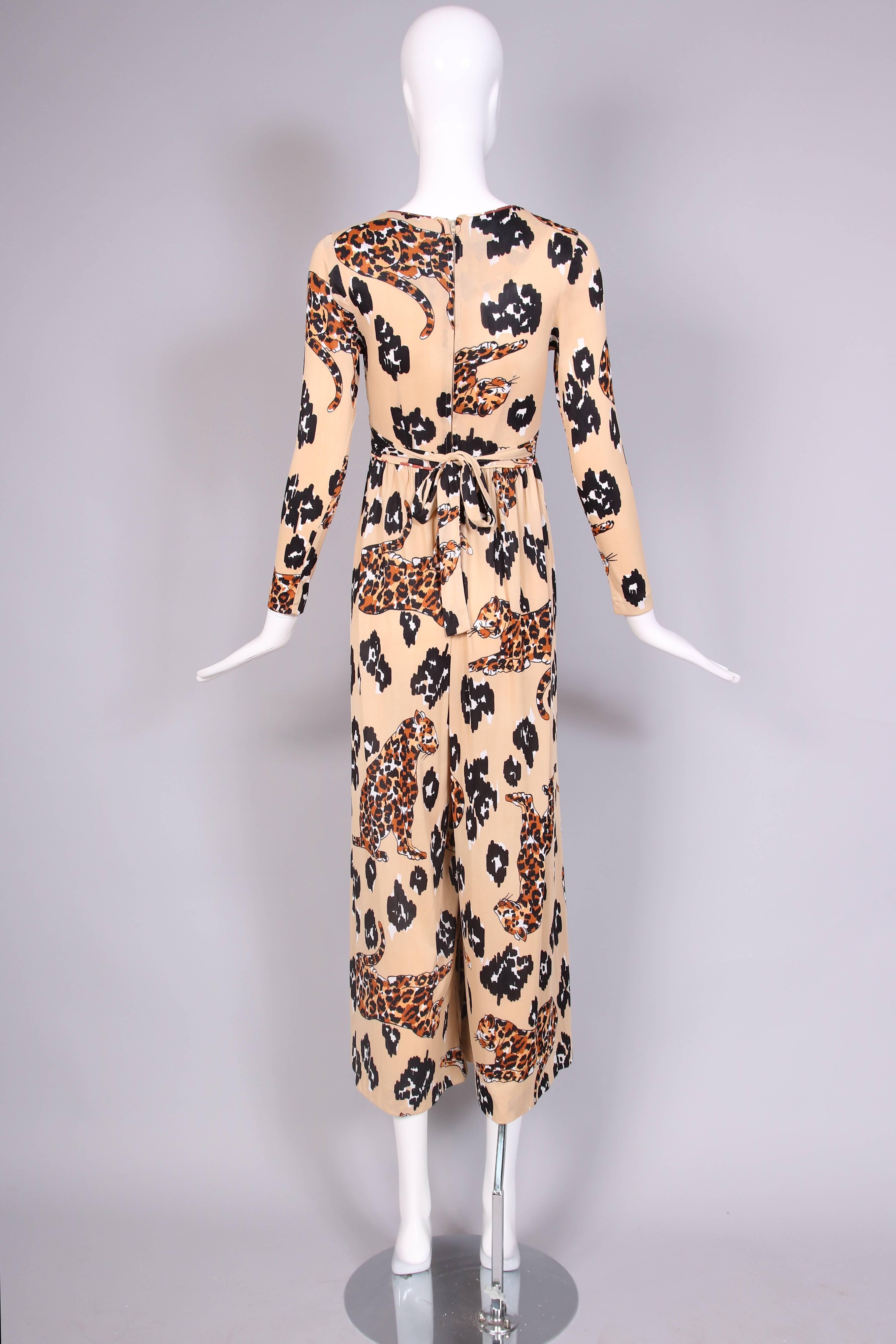 Women's 1970's Leopard Print Jersey Jumpsuit