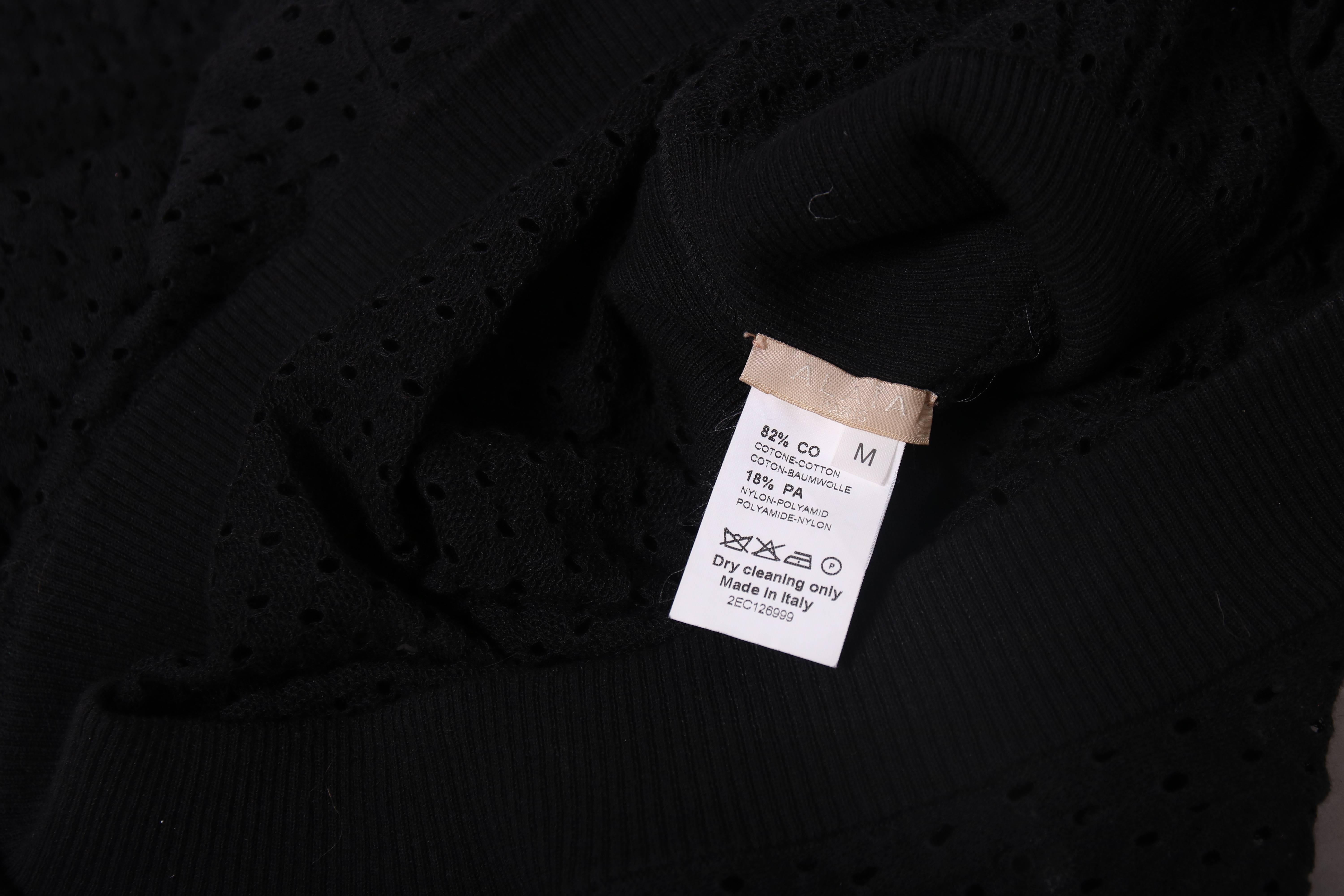 Alaia Black Open Knit Net Dress 3