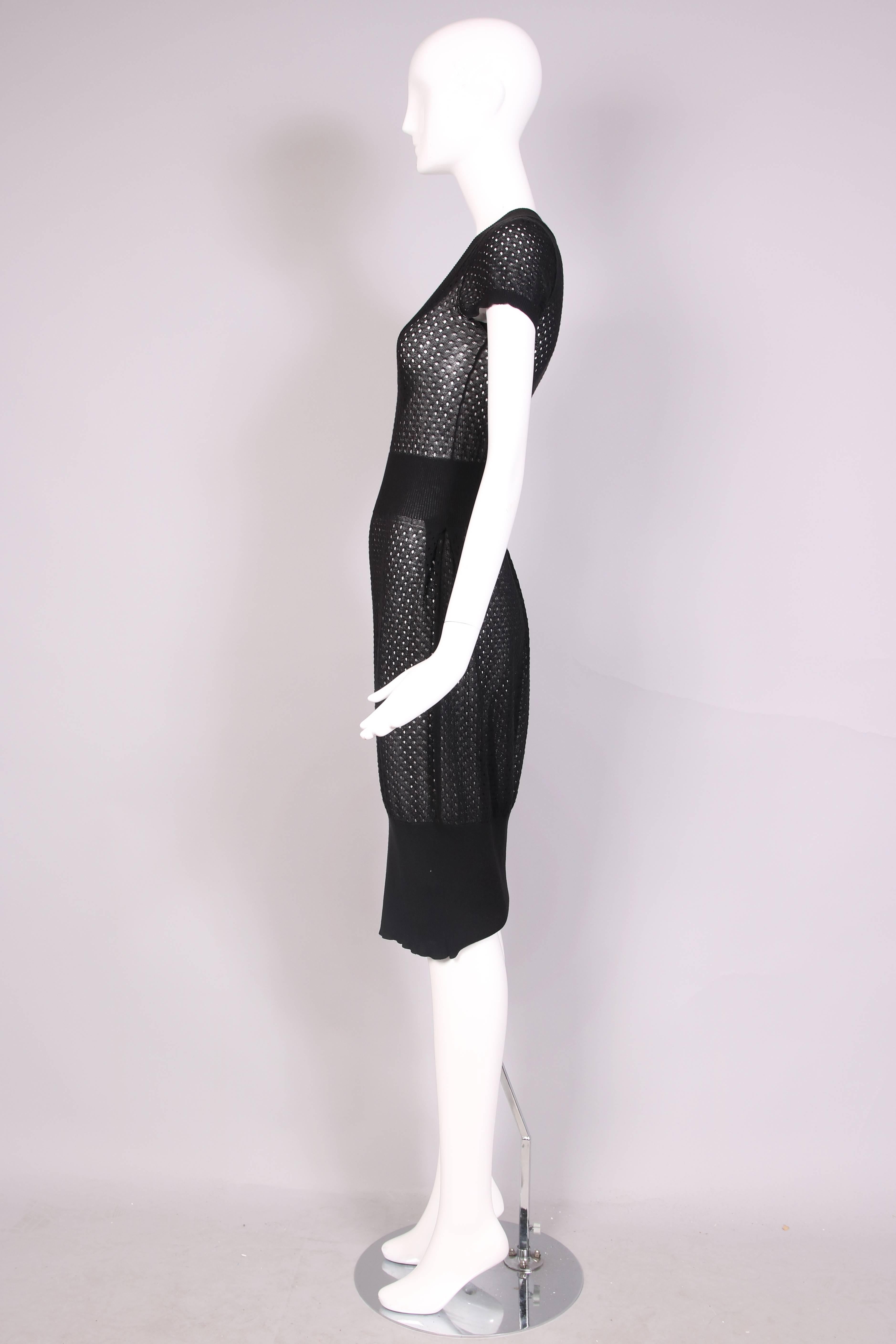 Women's Alaia Black Open Knit Net Dress
