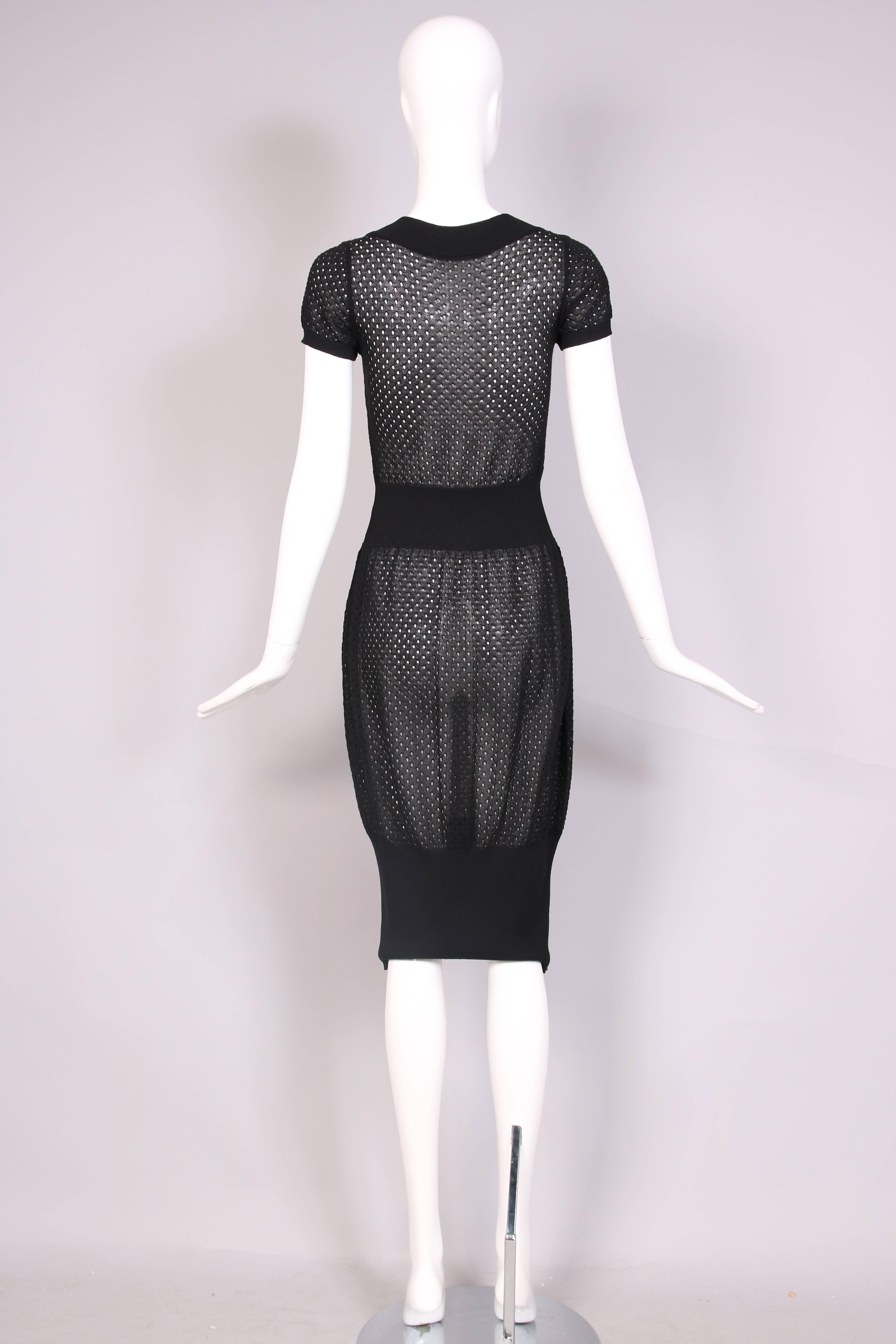 Alaia Black Open Knit Net Dress 1