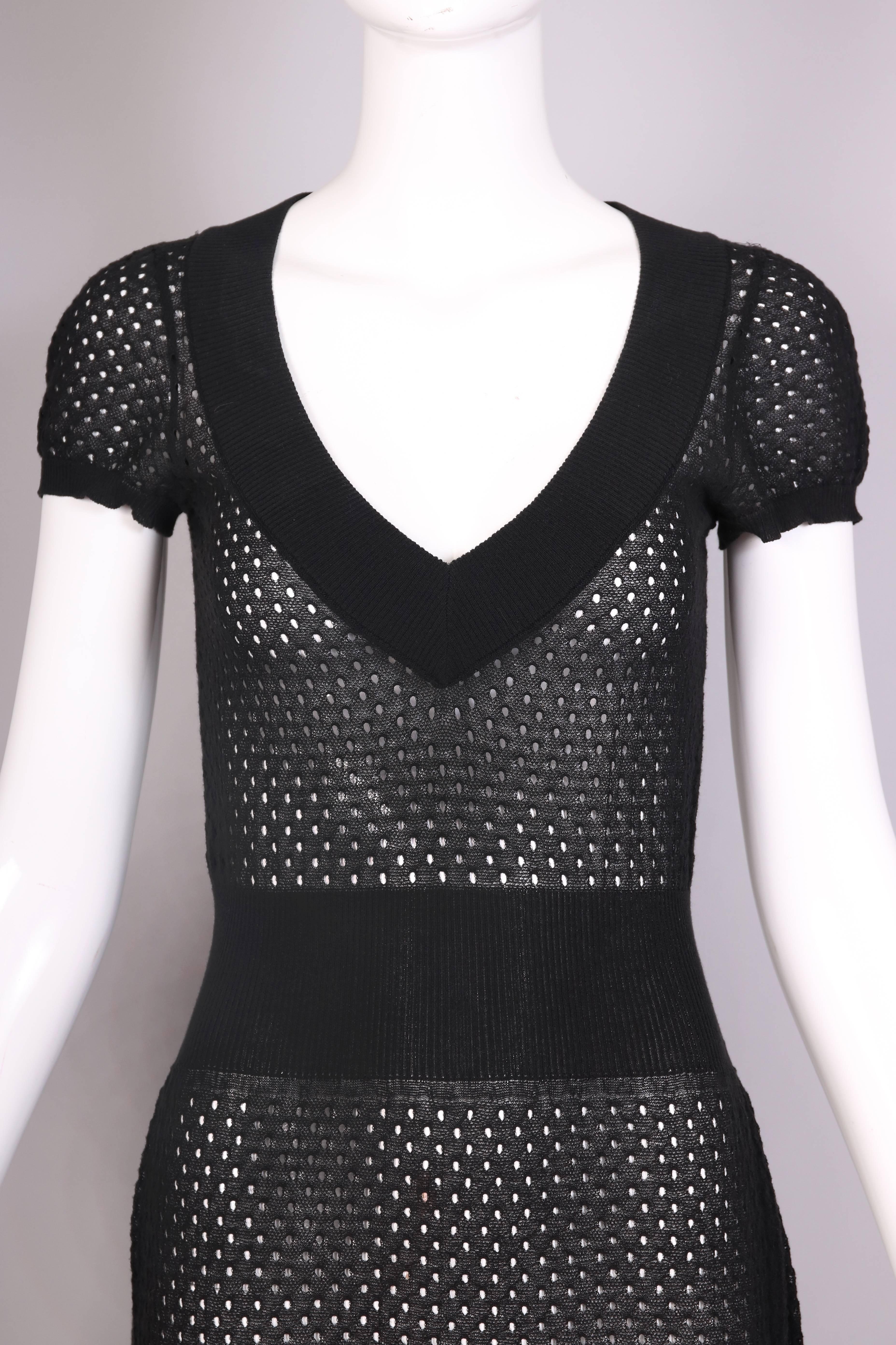 Alaia Black Open Knit Net Dress 2