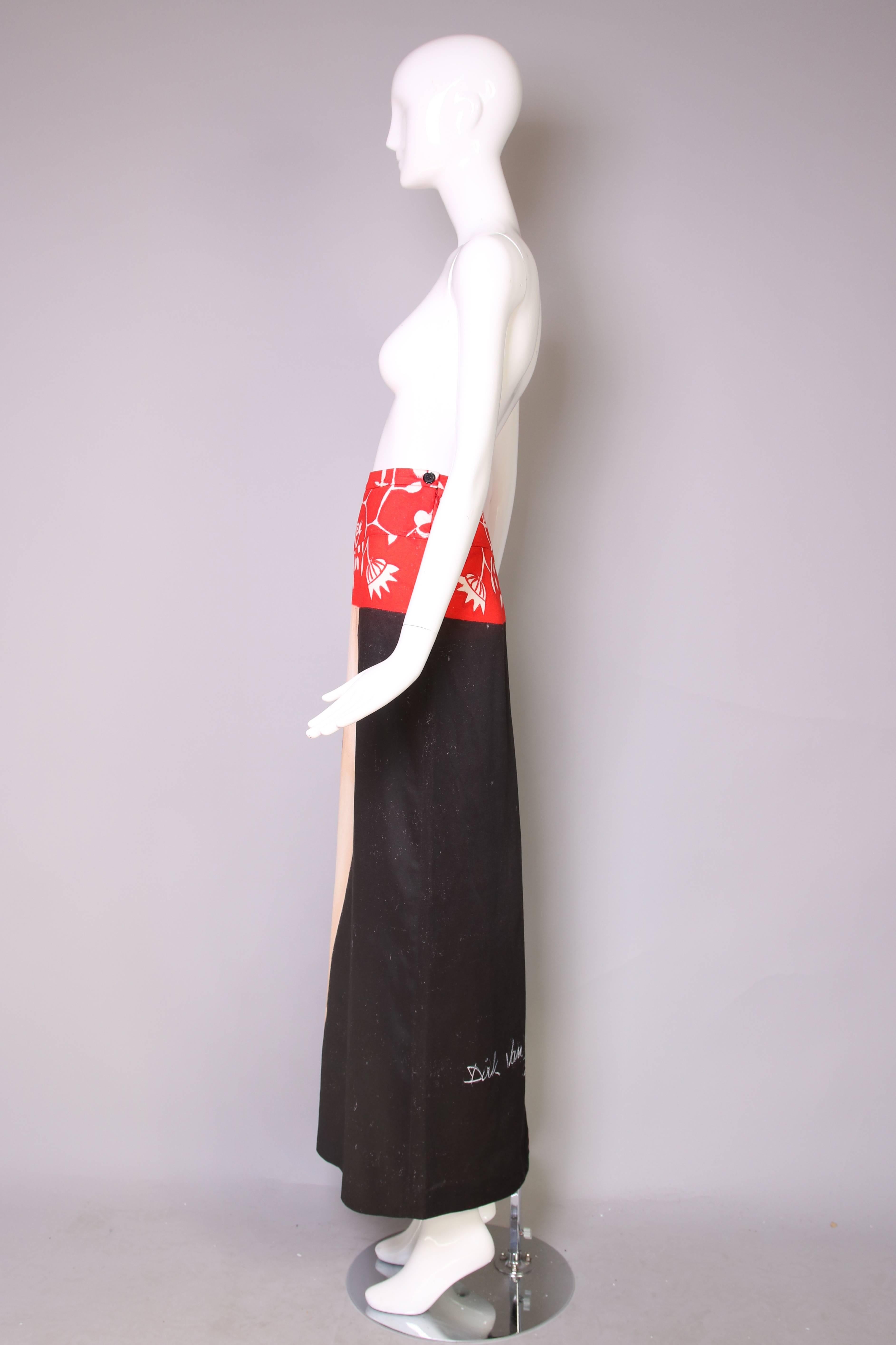 2008 Dirk Van Saene of Antwerp Six Maxi Skirt Featuring A Woman's Legs In Excellent Condition In Studio City, CA