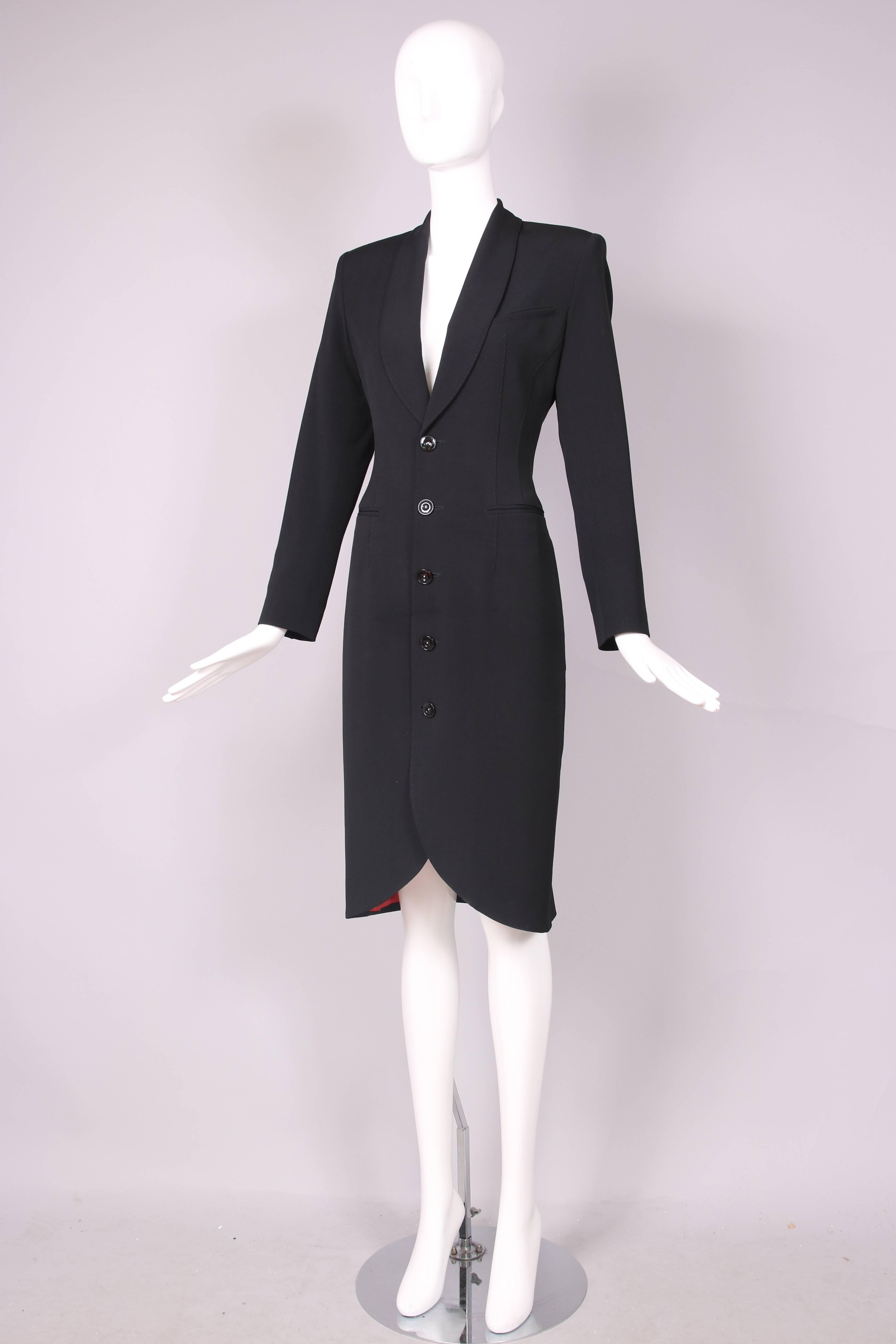 Black Vintage Jean Paul Gaultier Tuxedo Dress/Coat