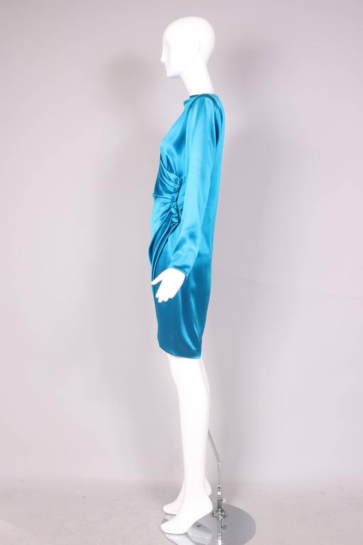 1987 A/H Yves Saint Laurent YSL Haute Couture Electric Blue Silk ...
