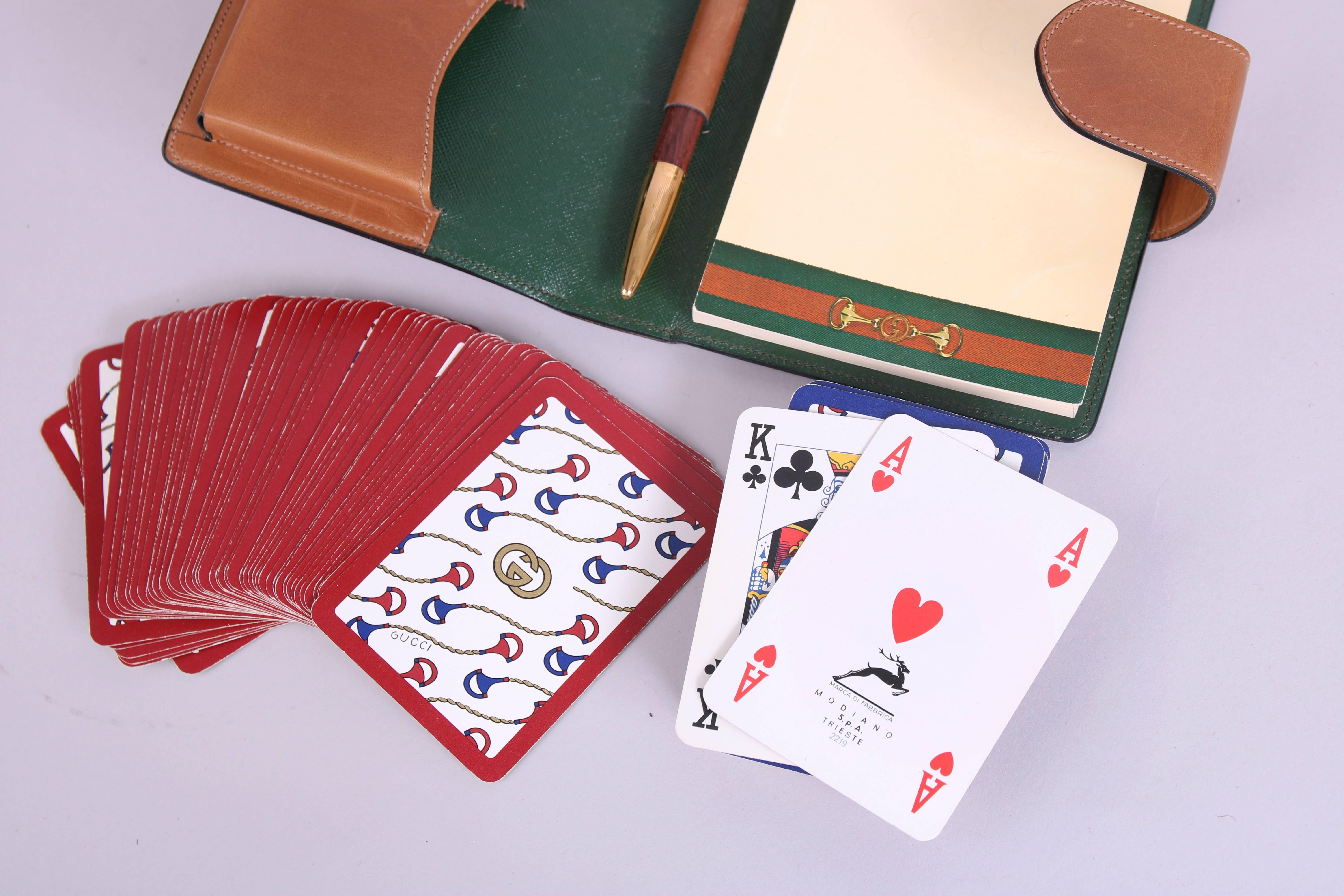 playing card case with notepad