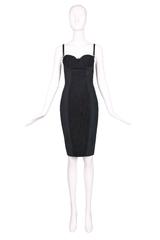 Dolce & Gabbana Black Bodycon Bustier Dress w/Lace Insets