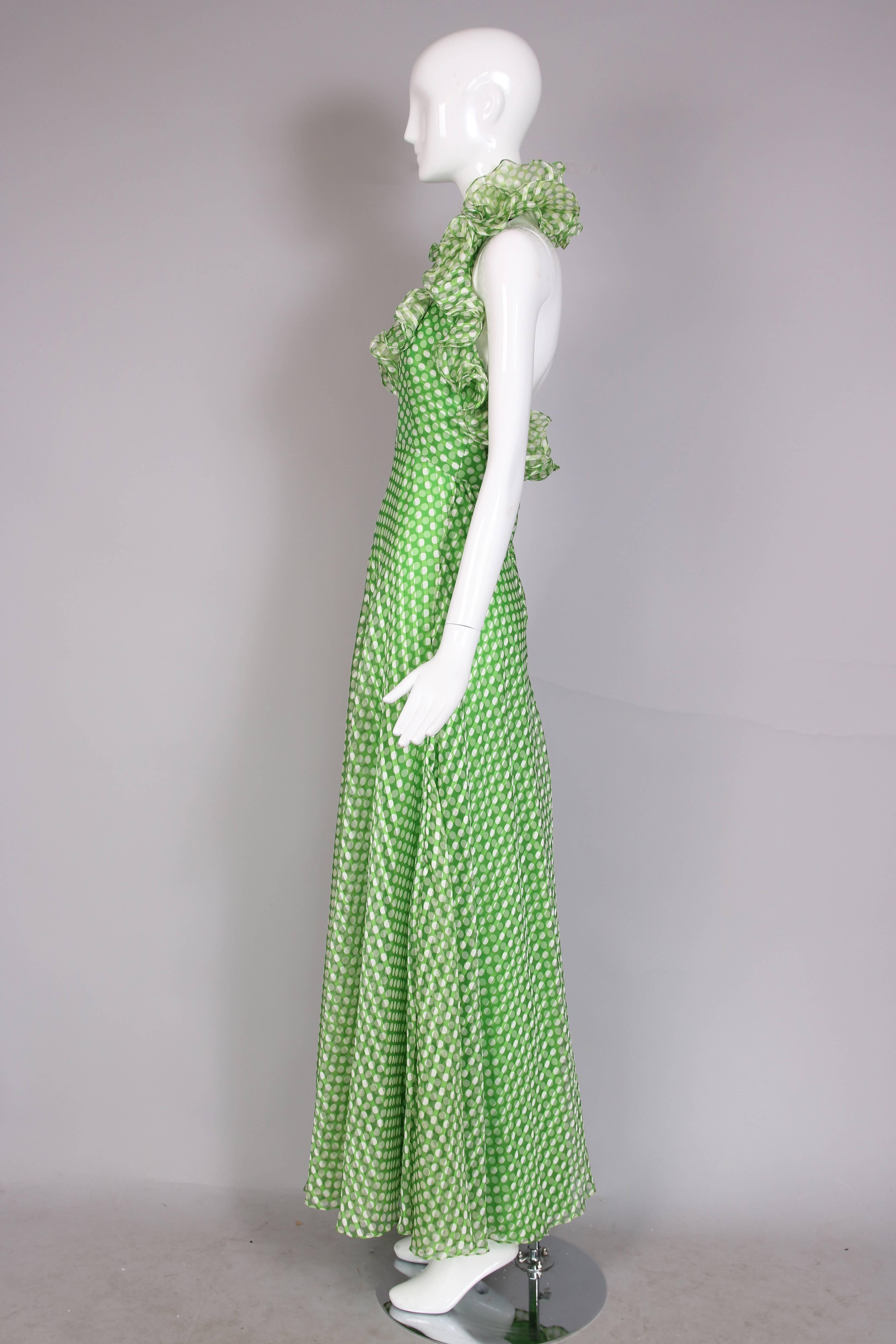 green halter neck maxi dress