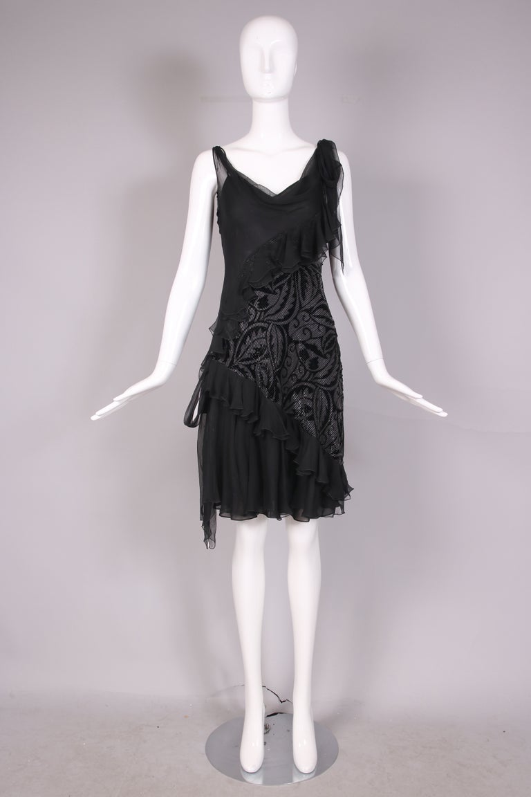 John Galliano Black, Pattern Print Vintage Long Dress S