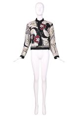 Michaele Vollbracht Silk Beaded Abstract Print Jacket