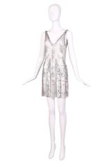 Pierre Balmain Sheer Mini Dress Embellished w/Silver Sequins & Beads