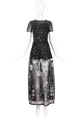 Walter Van Beirendonck Wild & Lethal Trash Label Black Organza Gown W/Glitter