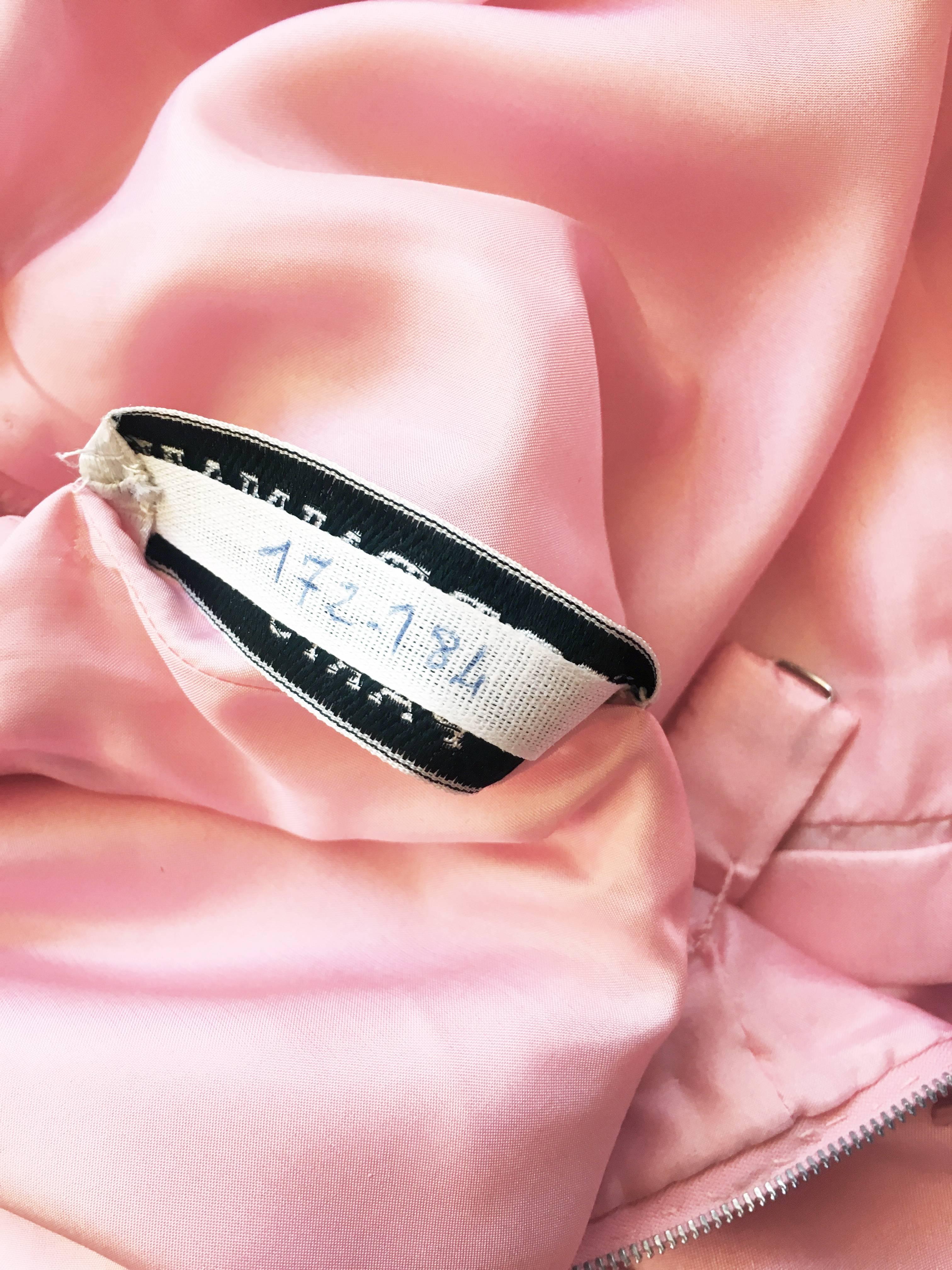 Vintage Pierre Balmain Haute Couture Baby Pink Silk Crepe A-line Gown No. 172184 3
