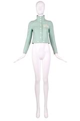 Courreges Pale Green Vinyl Cropped Jacket Ca. 1973