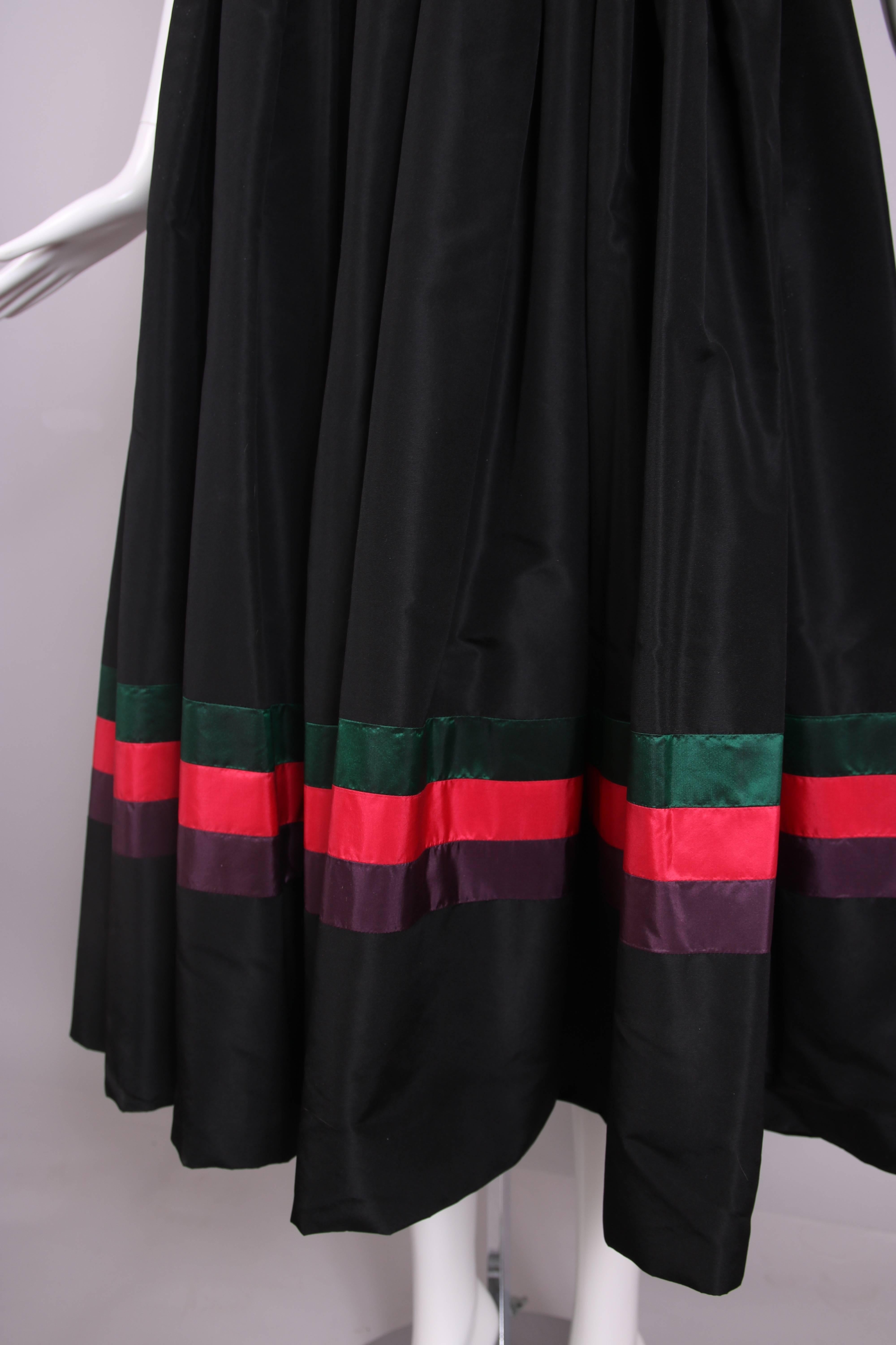 Madame Gres Haute Couture - Robe de cocktail en soie noire assortie d'un couvre-lit ca. 1983 3