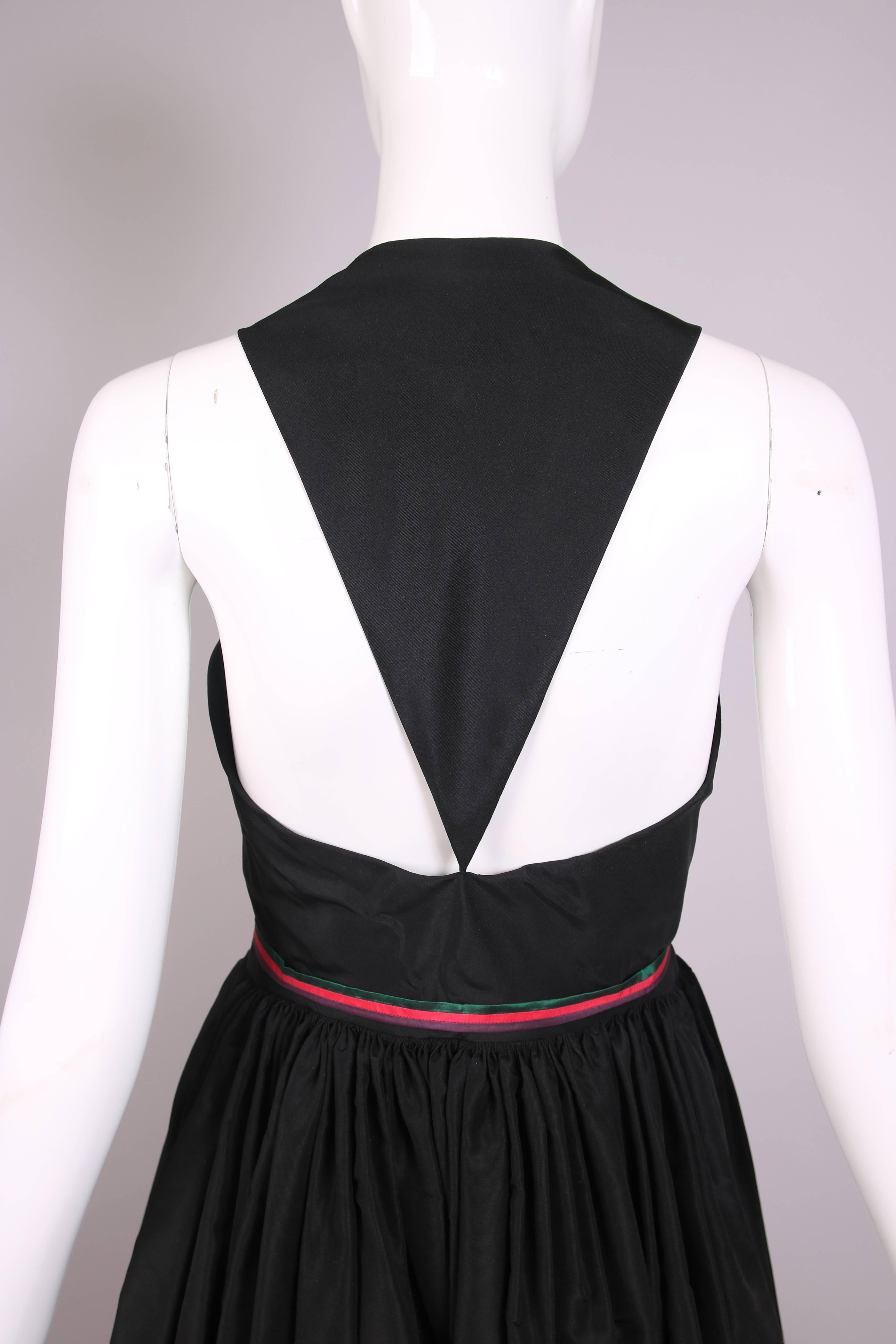 Madame Gres Haute Couture - Robe de cocktail en soie noire assortie d'un couvre-lit ca. 1983 2