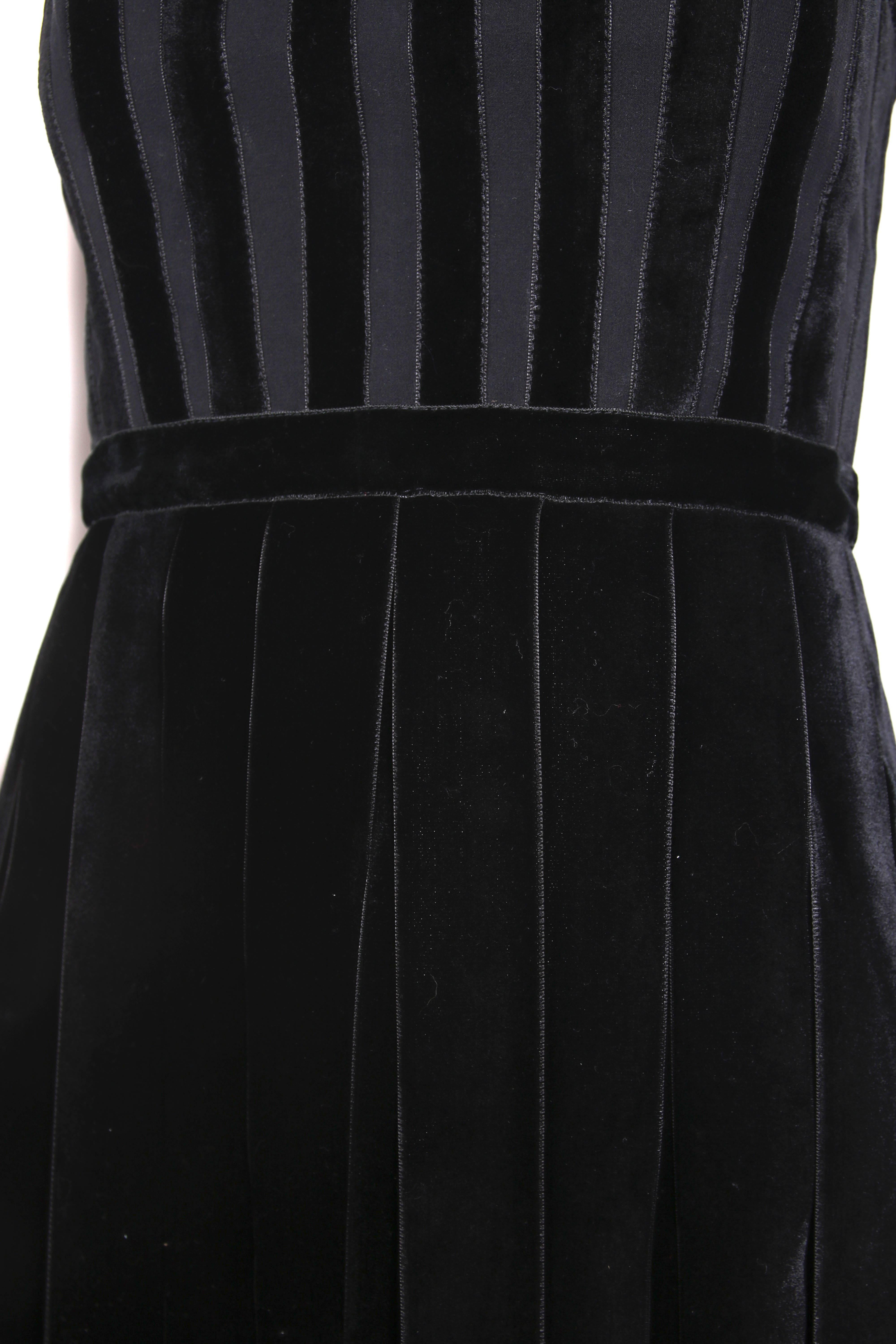 Vintage Chloe Black Sleeveless Gown In Velvet Ribbon & Sheer Fabric w/Cage Top 2