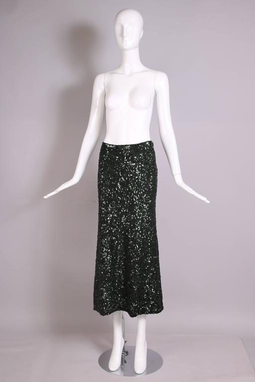 1990's Jean-Paul Gaultier Dark Green Sequin A-Line Skirt at 1stDibs ...