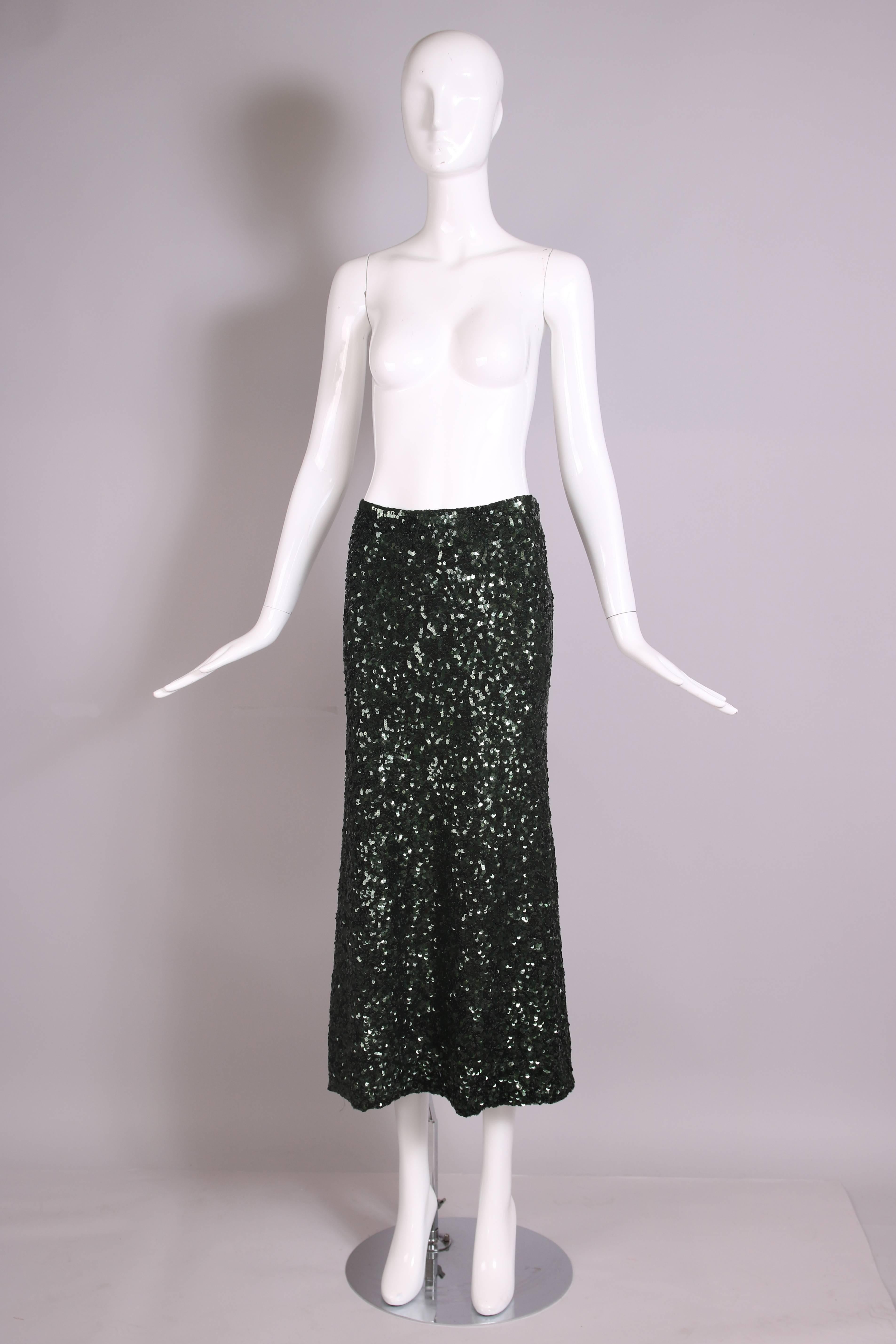 green sequin skirt