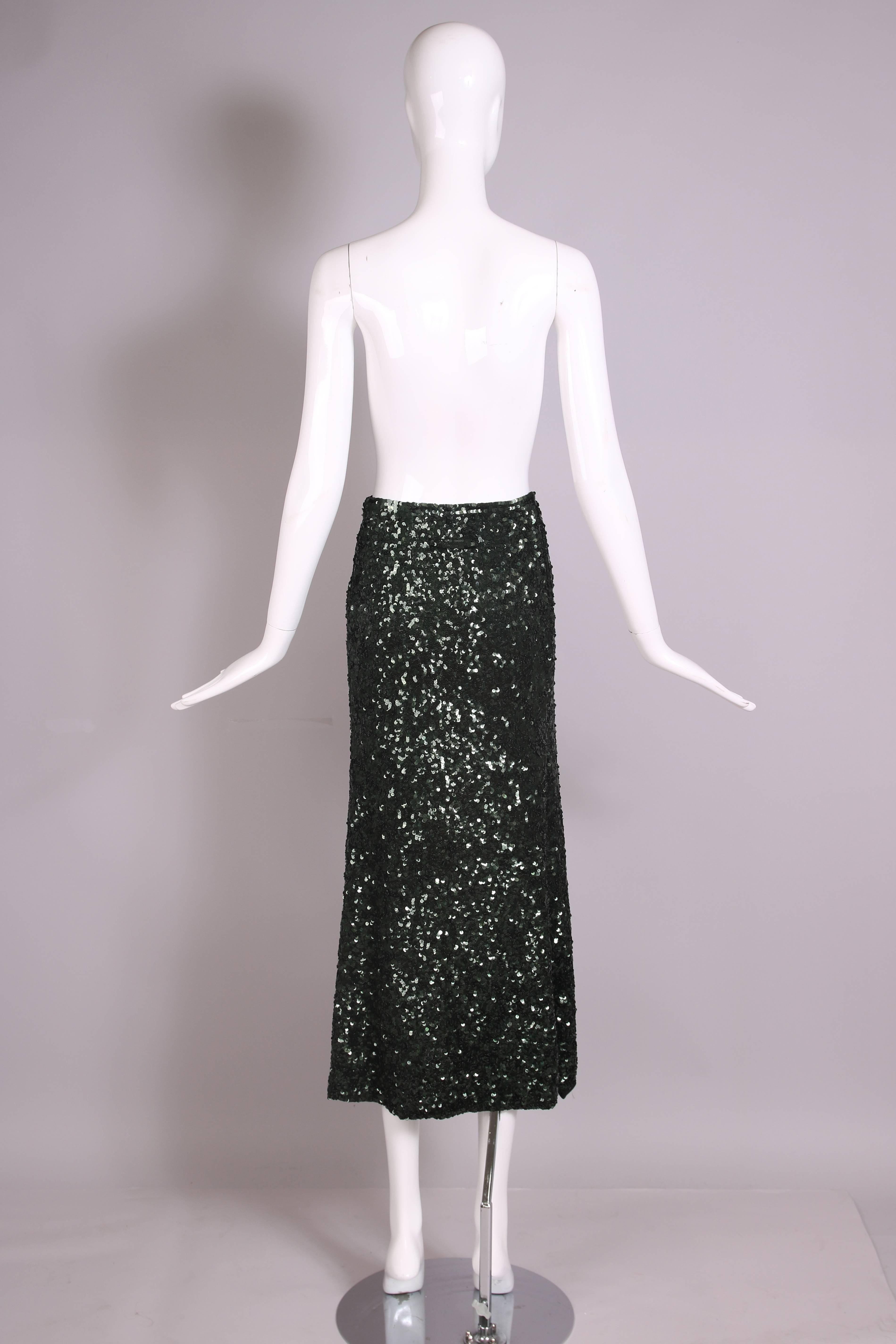 1990's Jean-Paul Gaultier Dark Green Sequin A-Line Skirt at 1stDibs ...