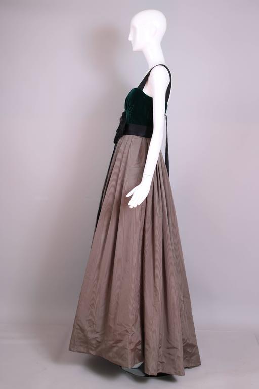 Marc Jacobs Evening Gown W/Green Velvet Bodice, Taffeta Skirt and ...
