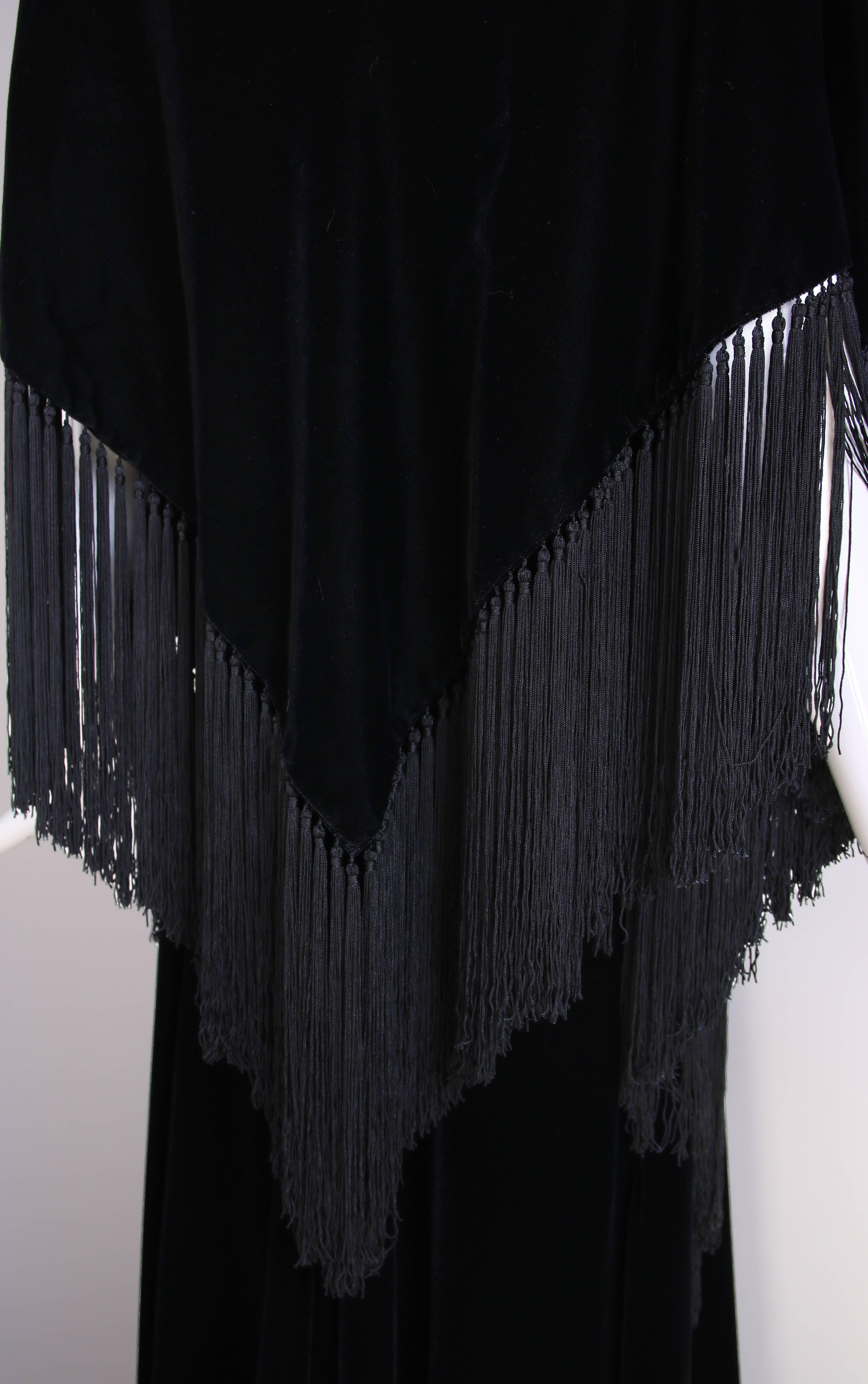 Givenchy Haute Couture Black Silk Velvet Evening Gown and Matching Cape No 59129 2