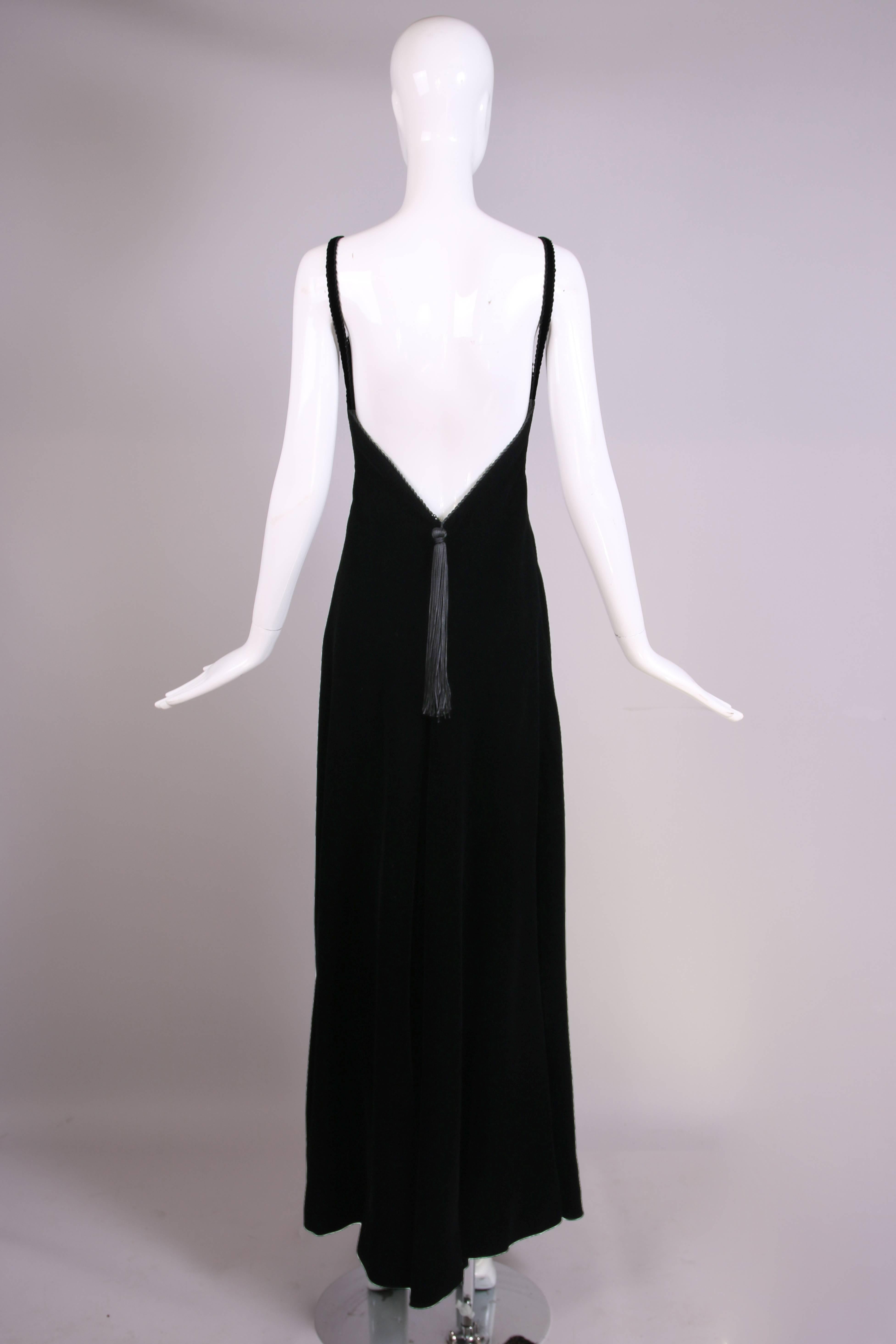 Women's Givenchy Haute Couture Black Silk Velvet Evening Gown and Matching Cape No 59129