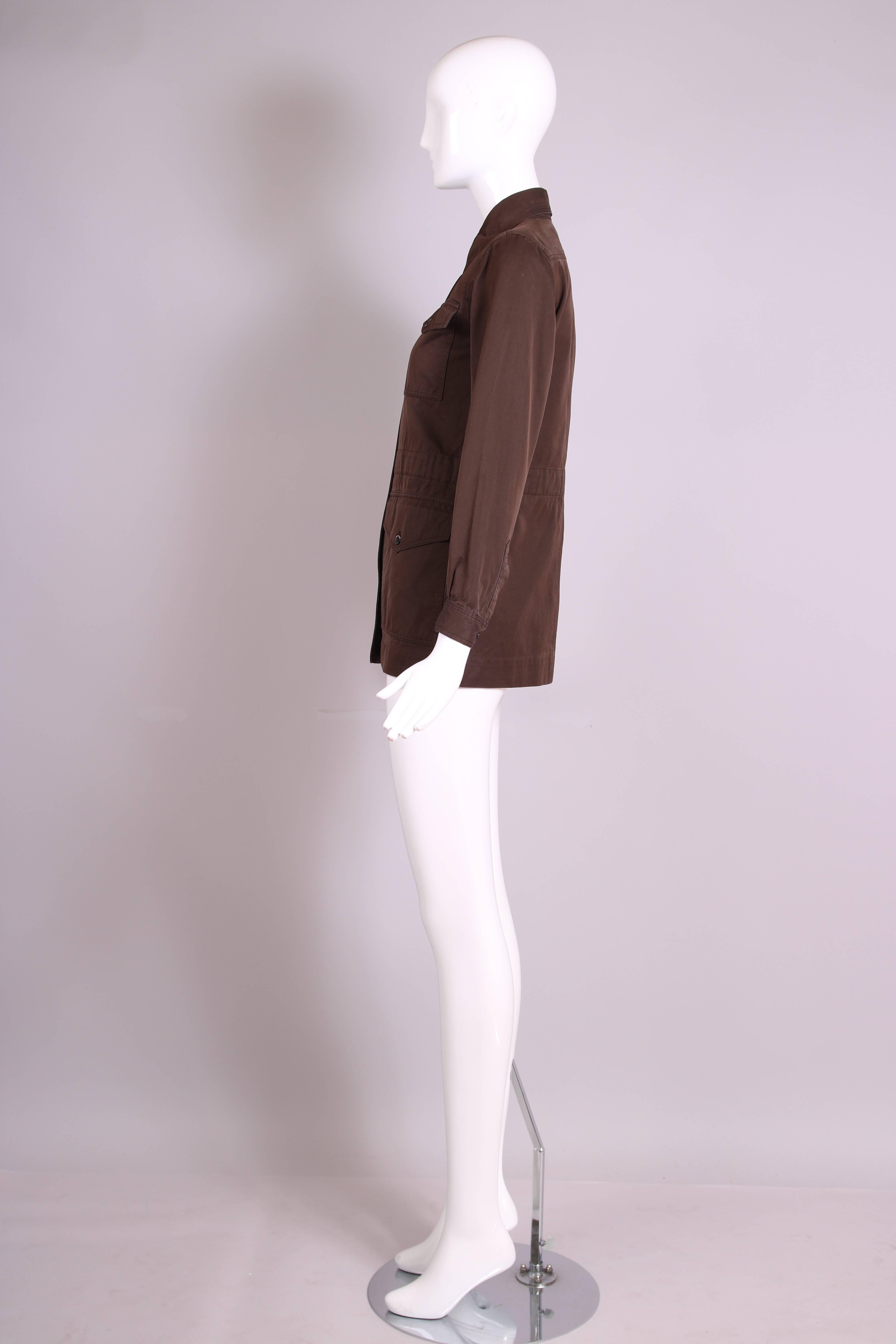 Women's or Men's 1970's Yves Saint Laurent YSL Brown Safari Jacket