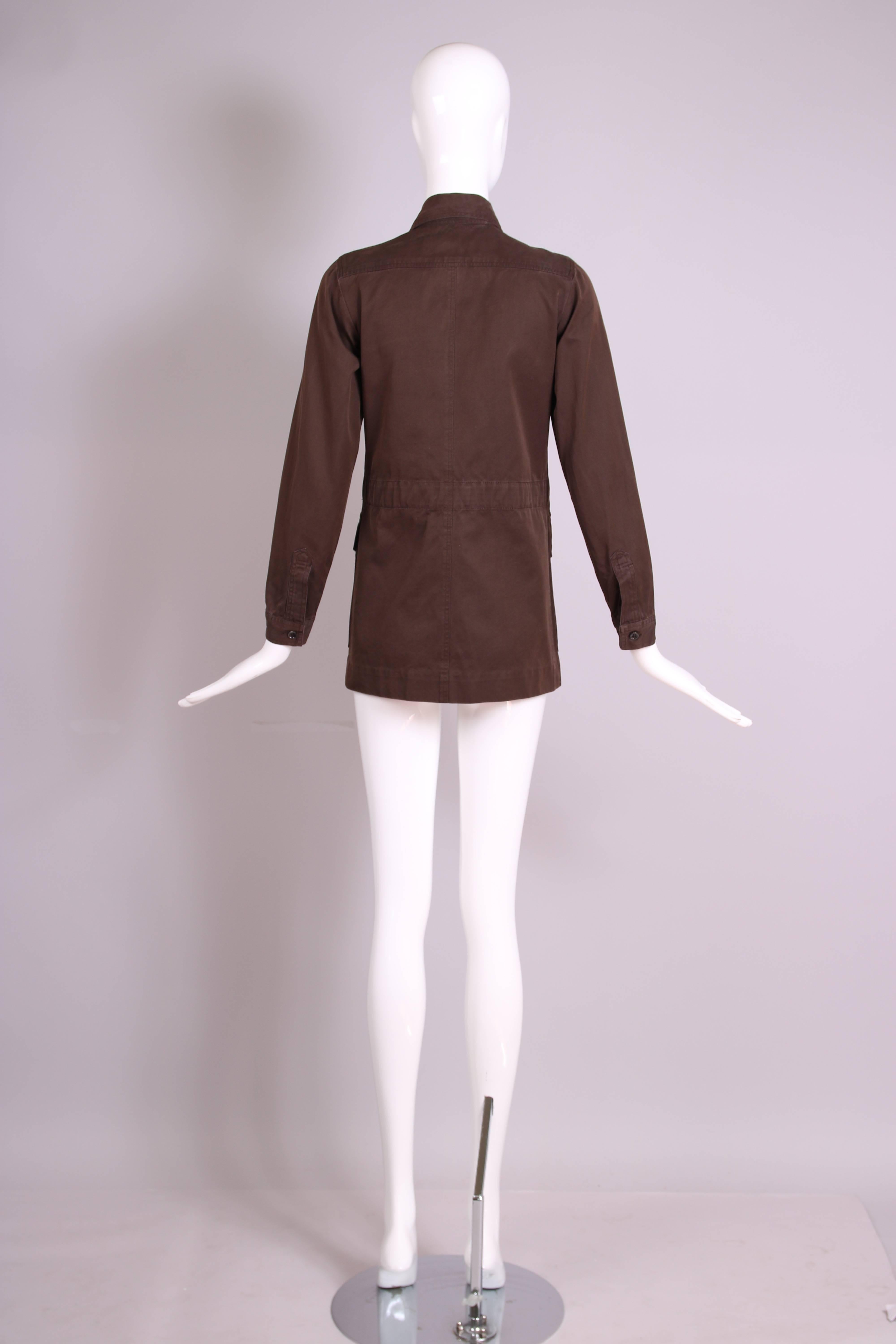 1970's Yves Saint Laurent YSL Brown Safari Jacket 1