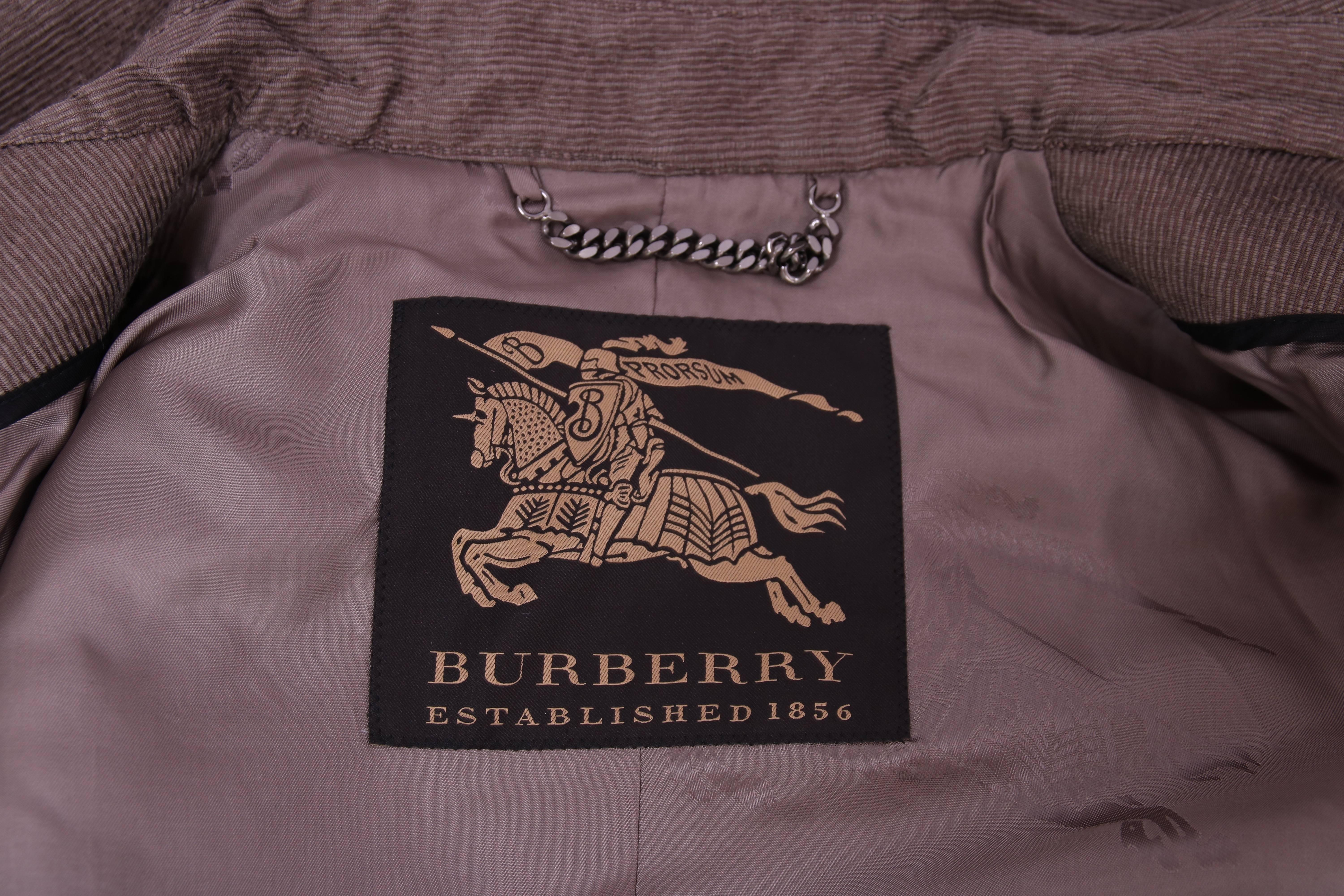 Burberry Porsum Mocha Trench Coat w/Puffed 3/4 Sleeves & Belt 2