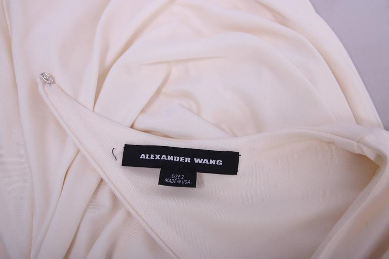 Alexander Wang Creme-Colored Stretch Draped Sleeveless Mini Dress