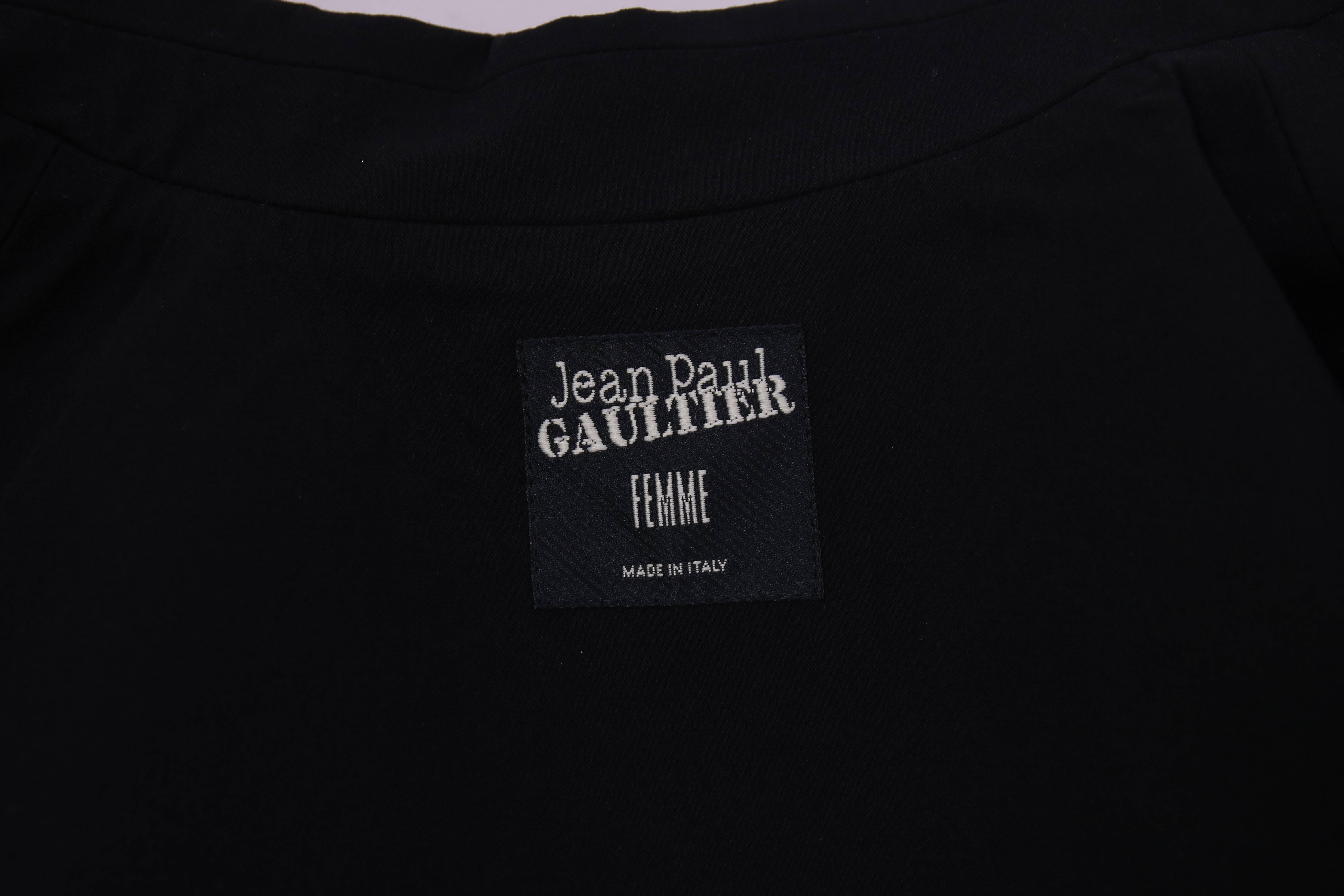 Jean Paul Gaultier Black Ultra Cropped Blazer Top 1