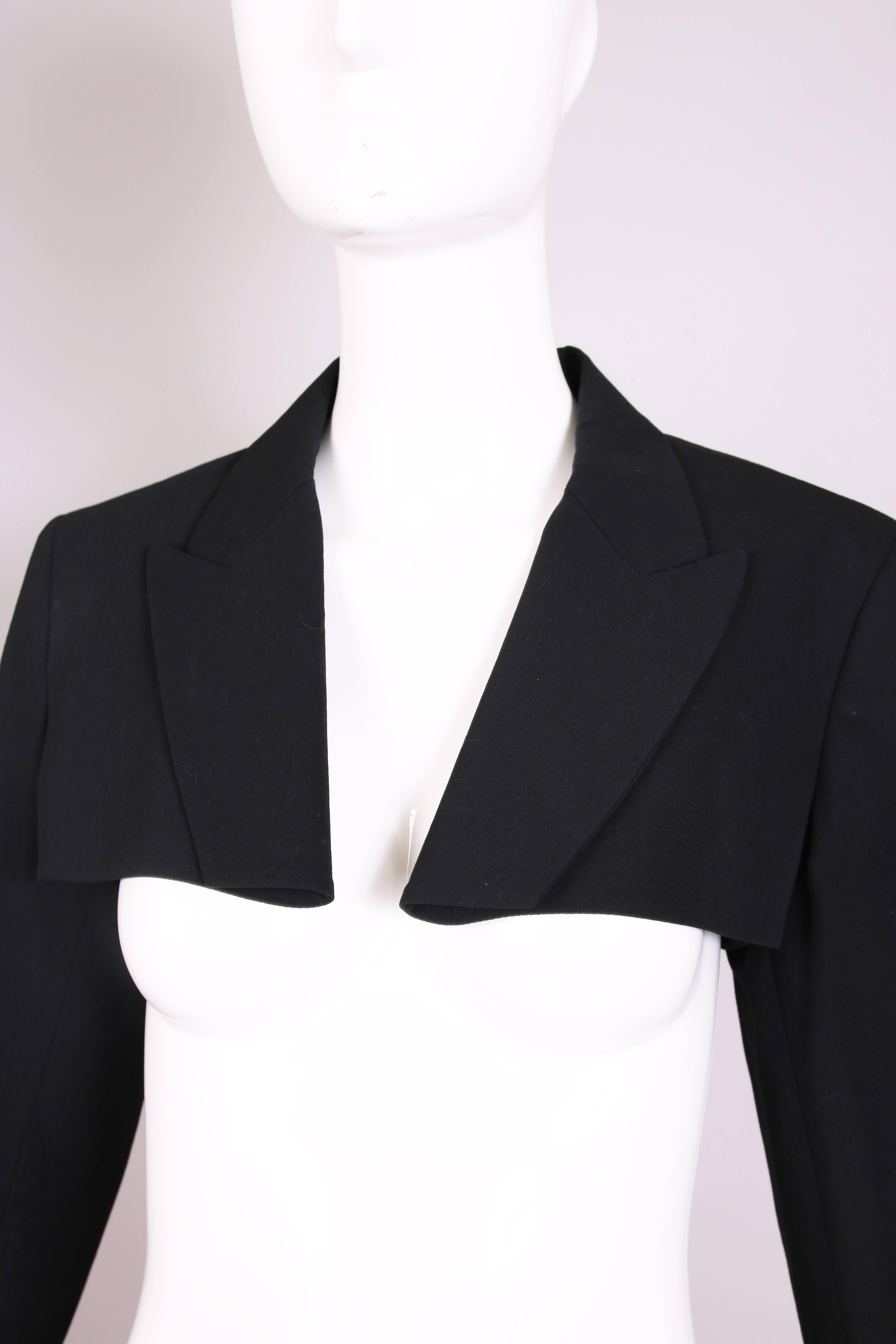 Women's Jean Paul Gaultier Black Ultra Cropped Blazer Top